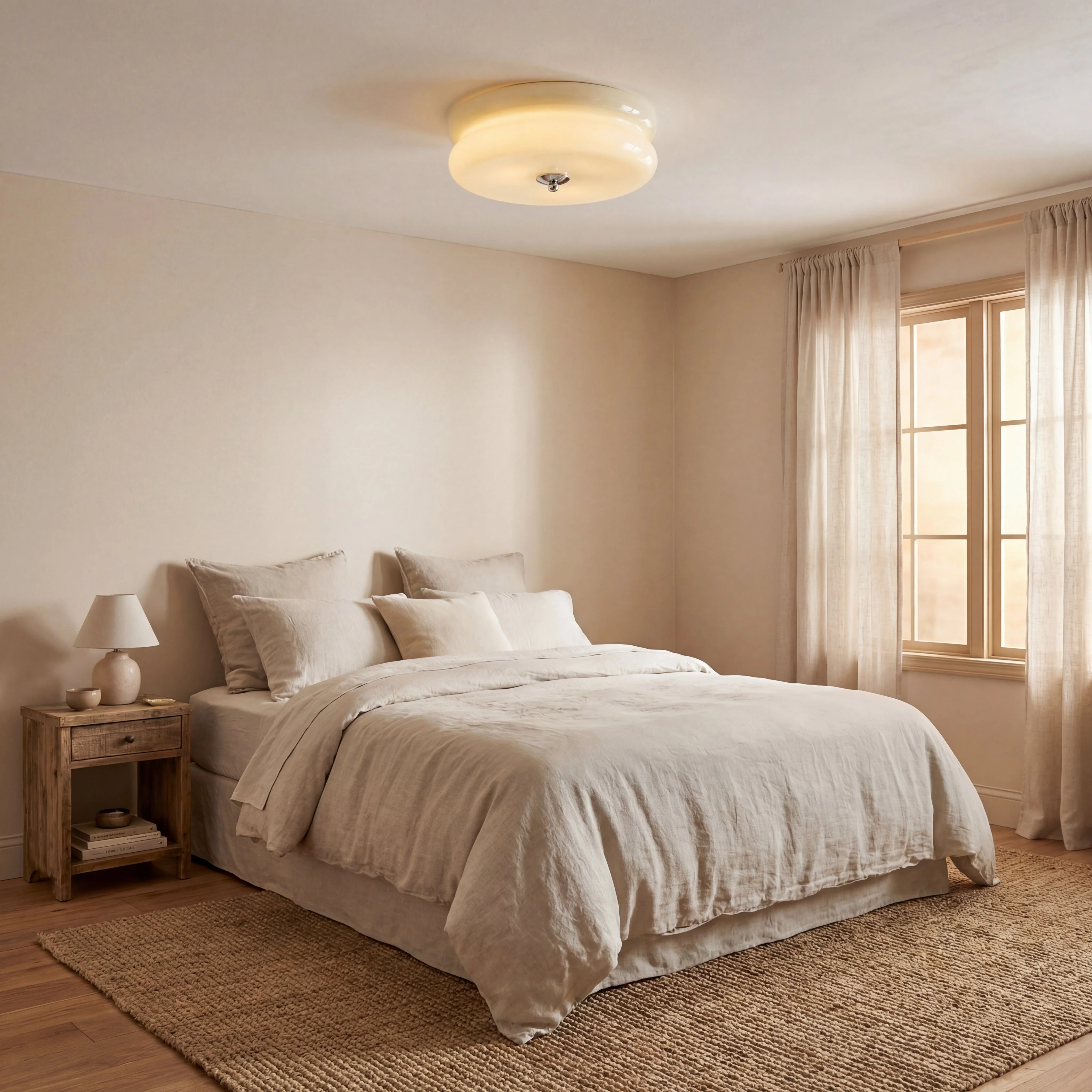 Art Deco Ceiling Light Fixture, Vintage-Style Flush Mount - Image 2