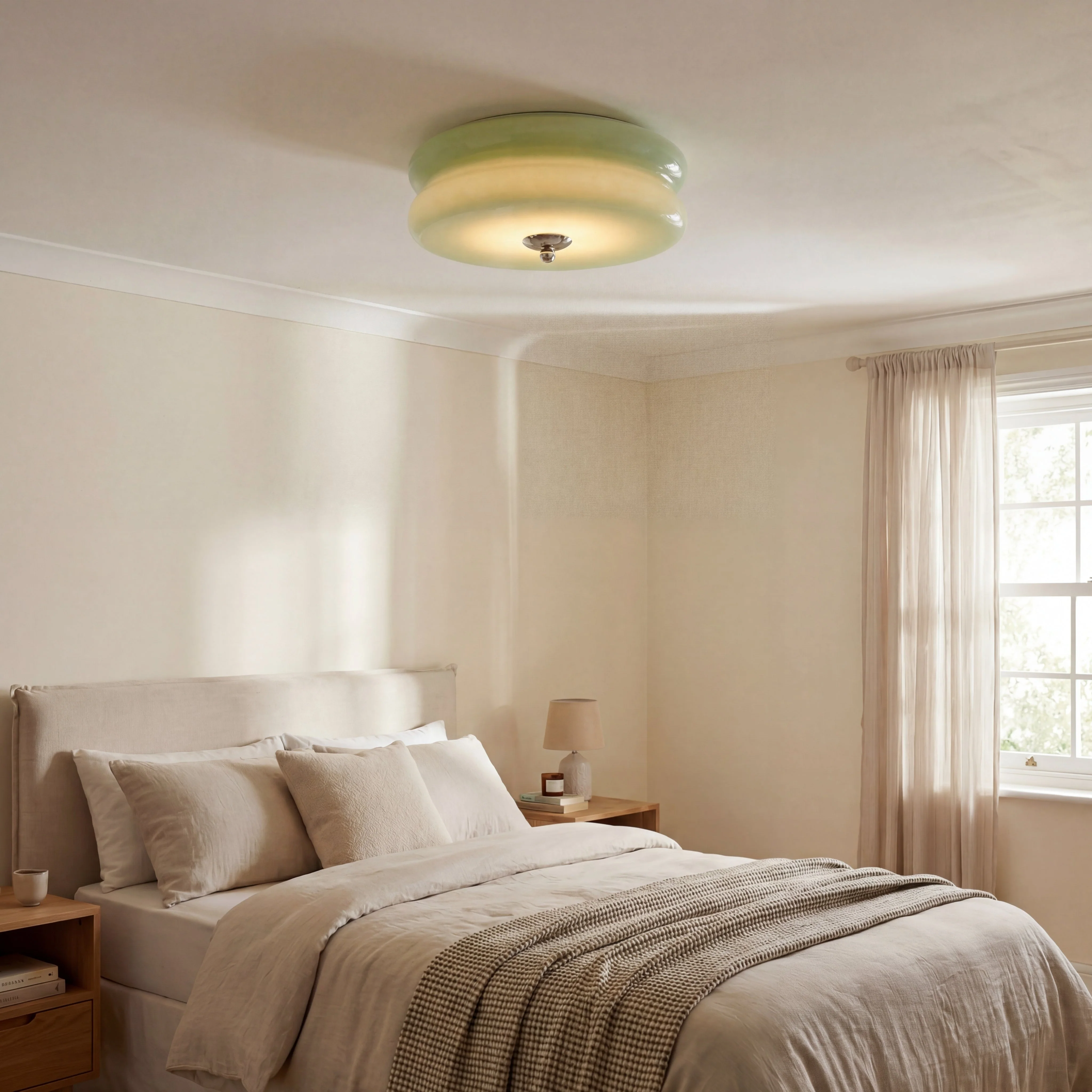 Art Deco Ceiling Light Fixture, Vintage-Style Flush Mount - Image 3