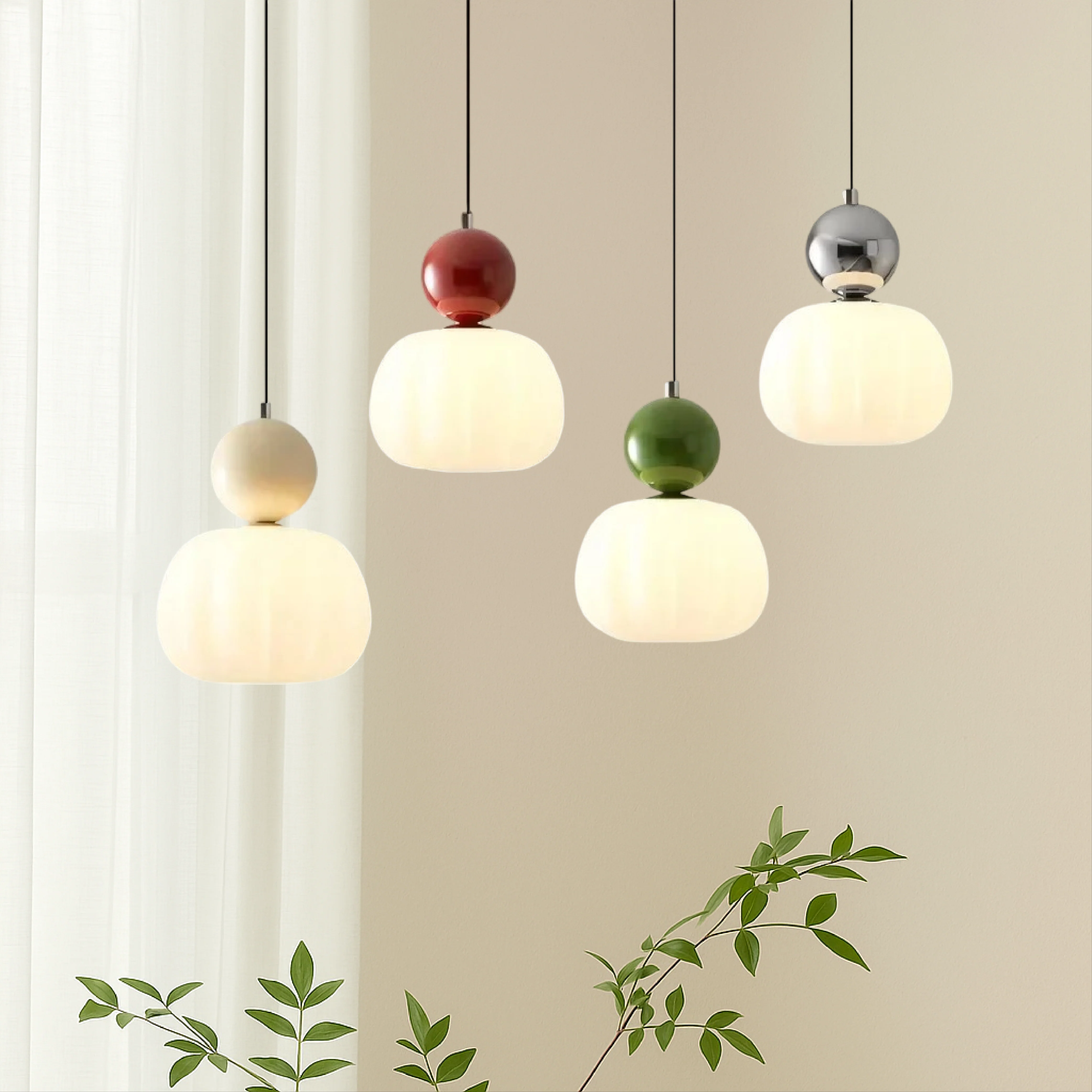 Art Deco Pendant Light in Brass Finish for Dining Room, Dimmable