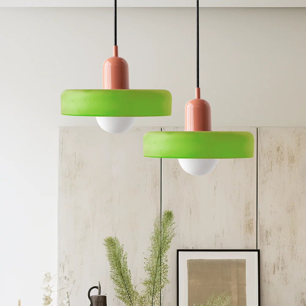 Bauhaus-Inspired Colored Glass Pendant Light - Image 13