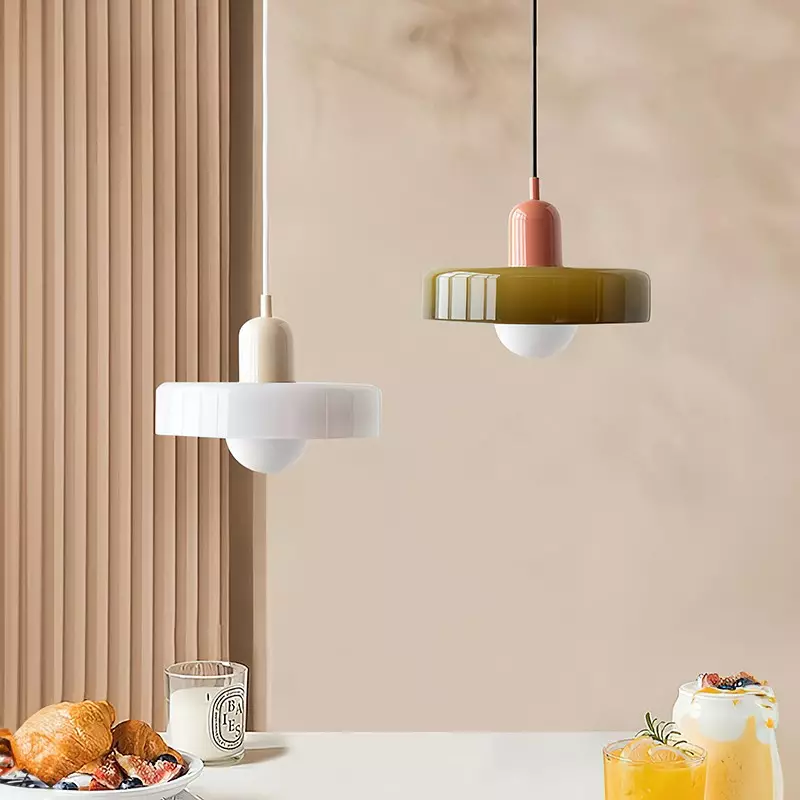 Bauhaus-Inspired Colored Glass Pendant Light - Image 2