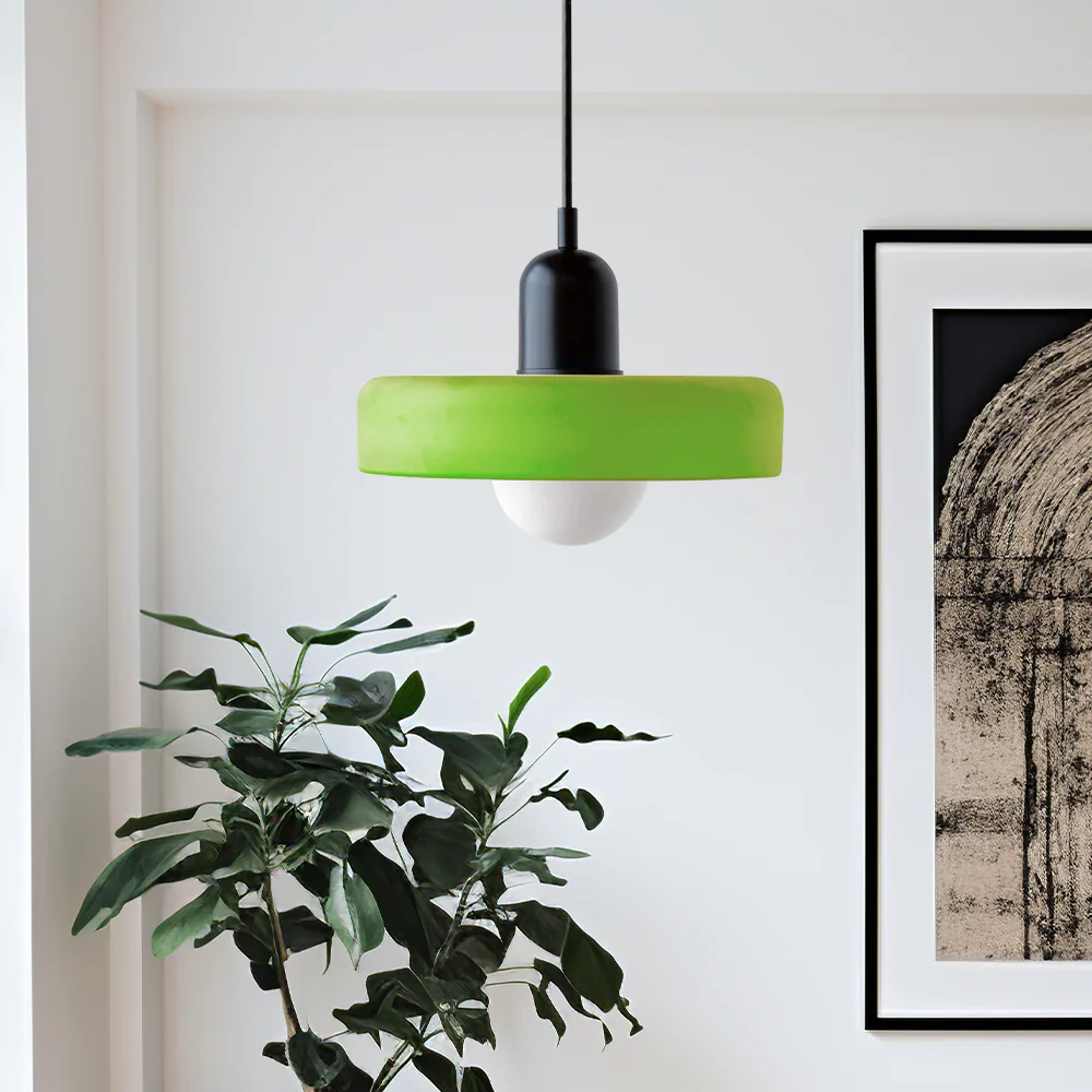 Bauhaus-Inspired Colored Glass Pendant Light - Image 4