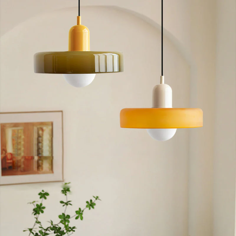 Bauhaus-Inspired Colored Glass Pendant Light - Image 41