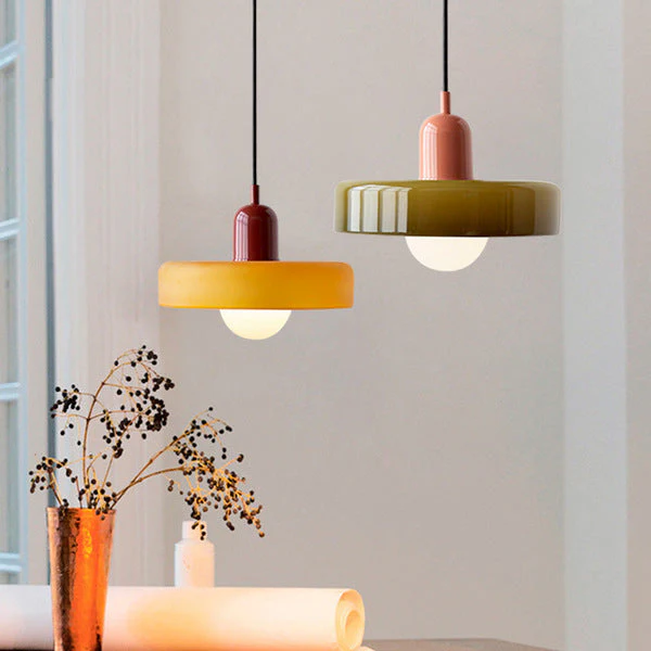 Bauhaus-Inspired Colored Glass Pendant Light - Image 43