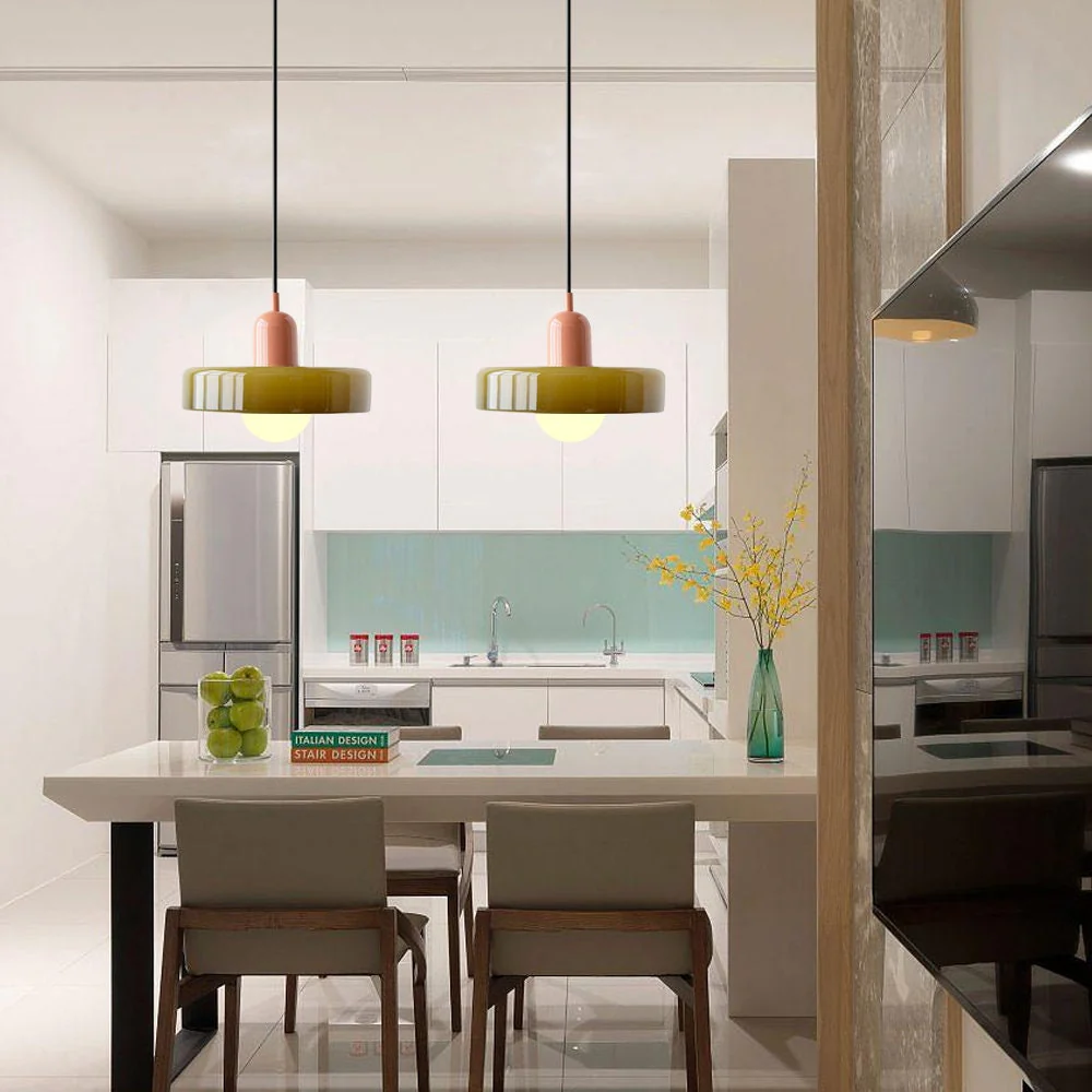 Bauhaus-Inspired Colored Glass Pendant Light - Image 44