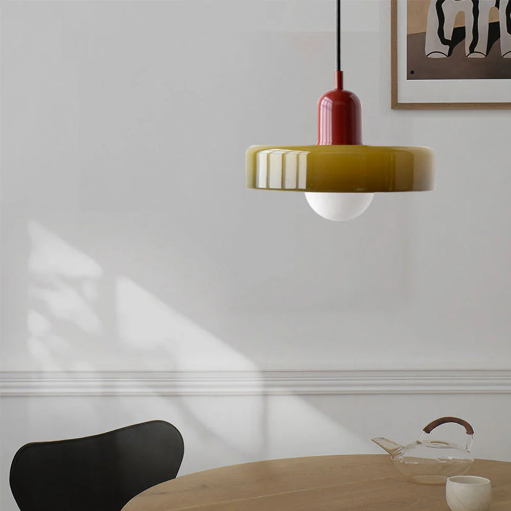 Bauhaus-Inspired Colored Glass Pendant Light - Image 46