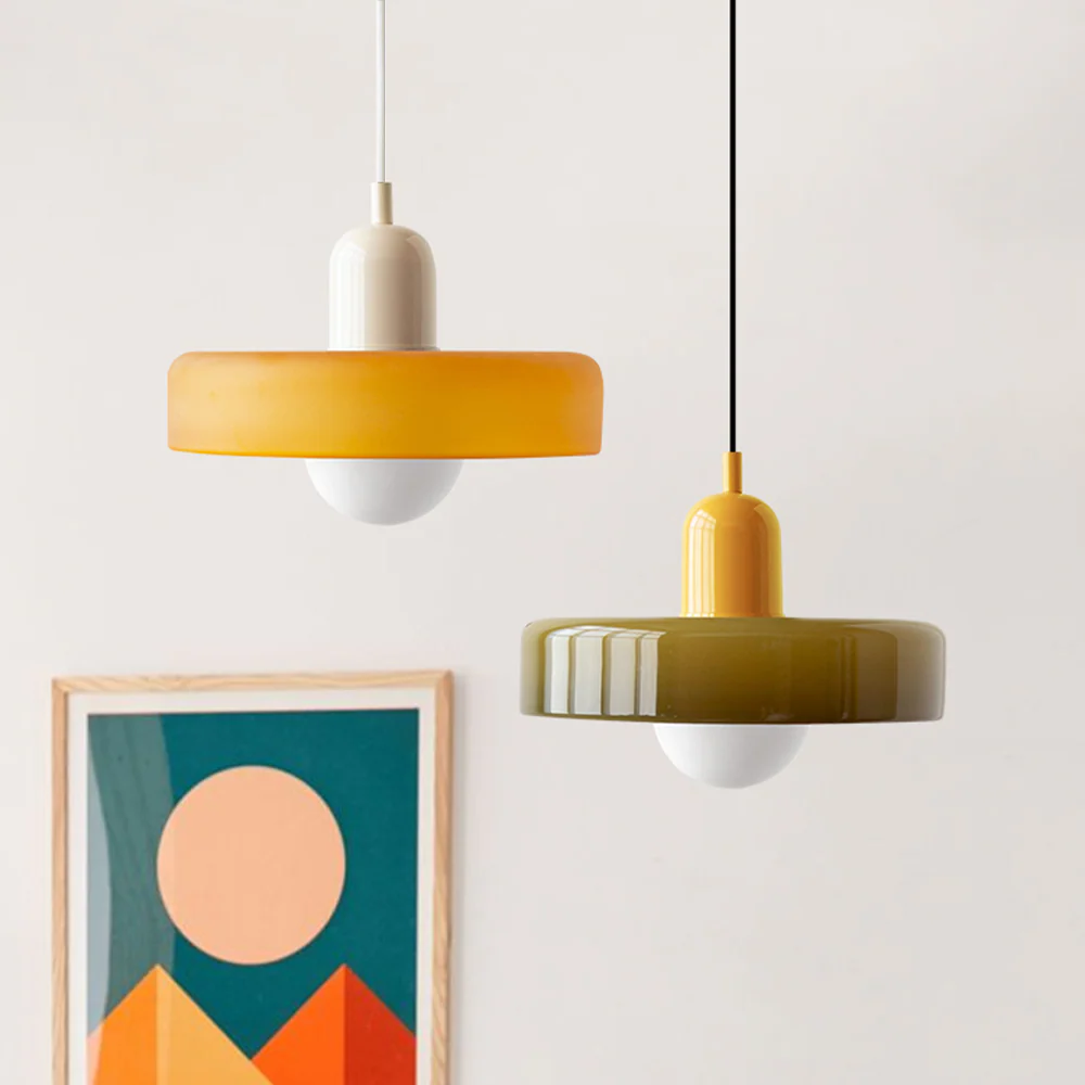 Bauhaus-Inspired Colored Glass Pendant Light - Image 6