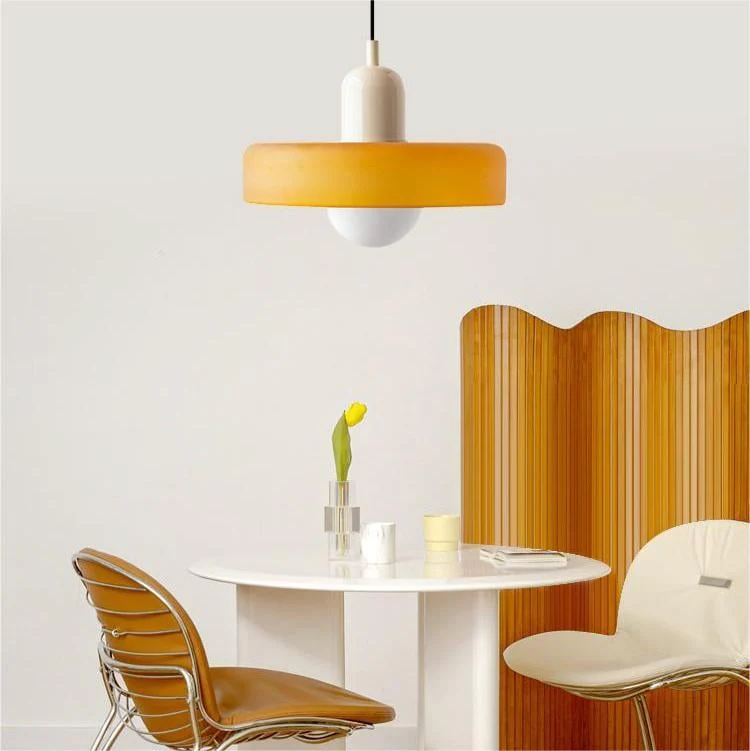 Bauhaus-Inspired Colored Glass Pendant Light - Image 7
