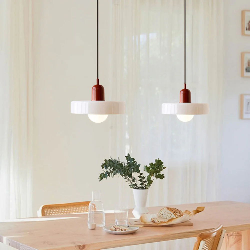 Bauhaus-Inspired Colored Glass Pendant Light - Image 8