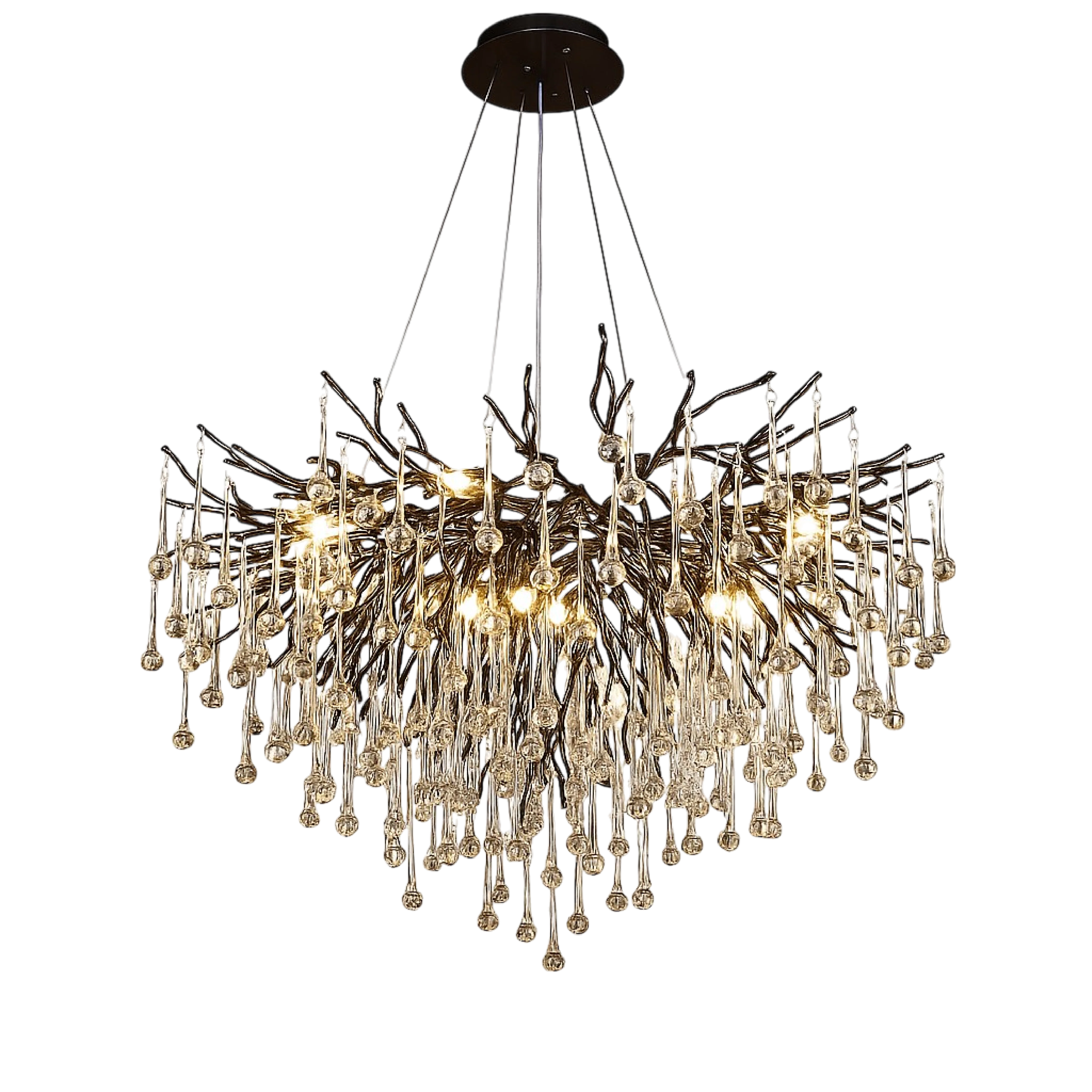 Black Raindrop Crystal Chandelier - Modern Pendant Ceiling Light - Image 6