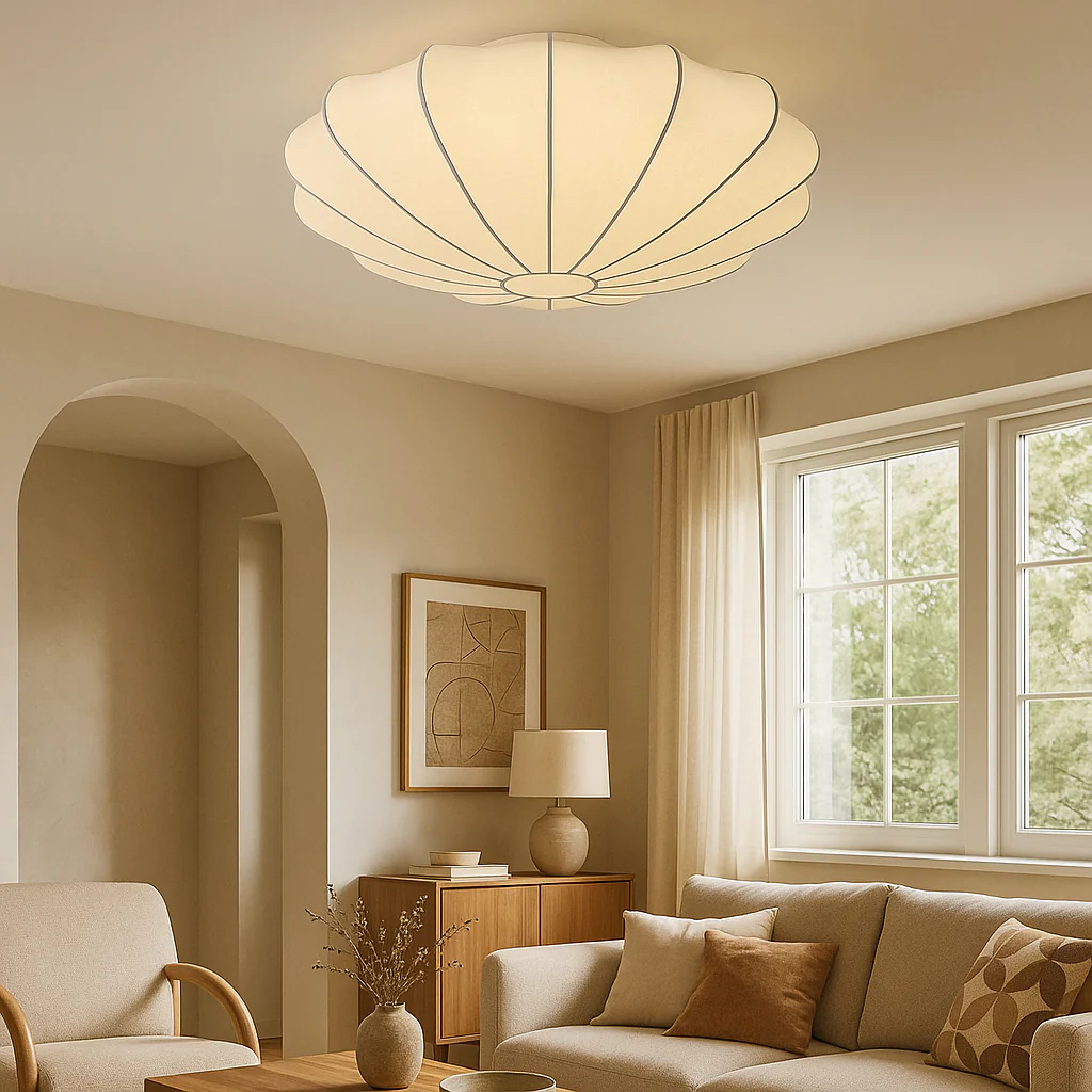 Contemporary Dimmable LED Ceiling Light with Glass Shade