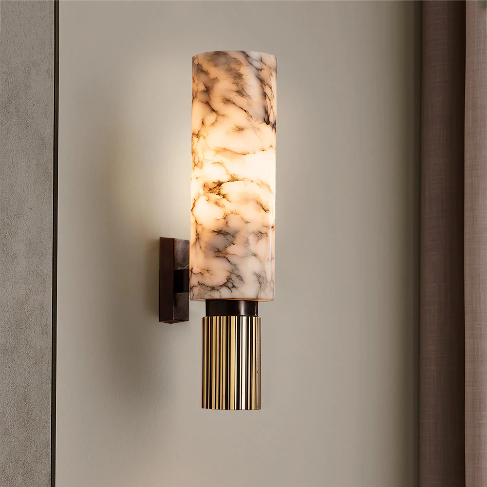 Copper Stone Wall Sconce Rustic LED Fixture