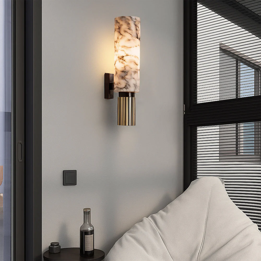Copper Stone Wall Sconce Rustic LED Fixture - Image 2