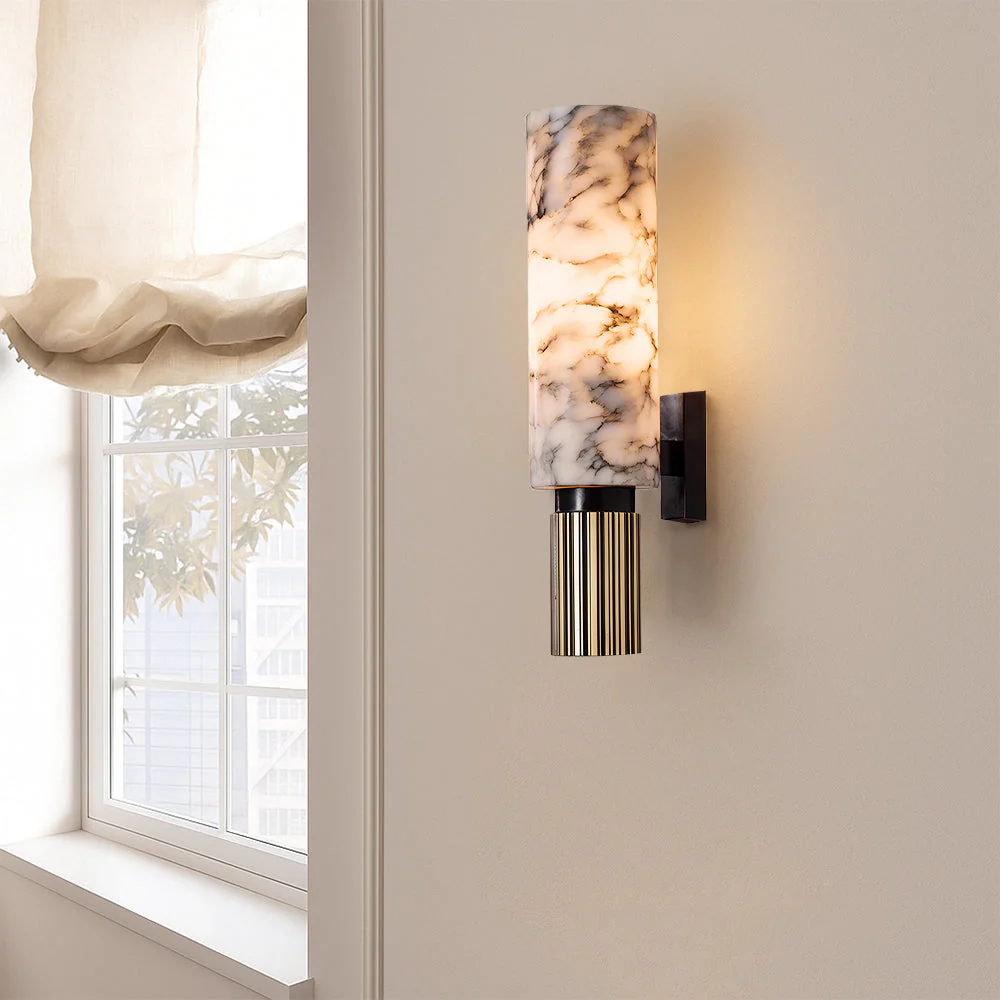 Copper Stone Wall Sconce Rustic LED Fixture - Image 3