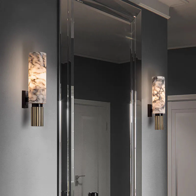 Copper Stone Wall Sconce Rustic LED Fixture - Image 6