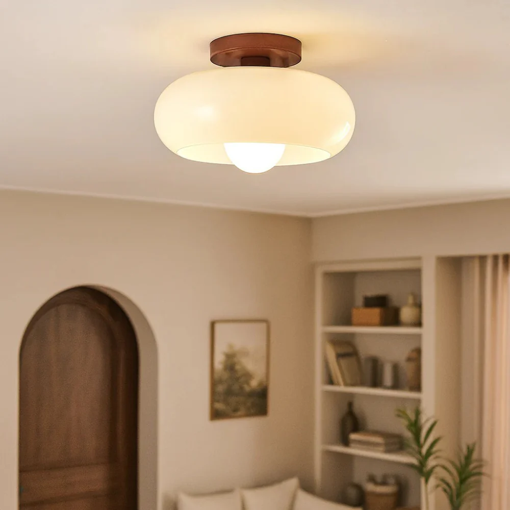 Cream Bauhaus Ceiling Light - Modern Minimalist Fixture