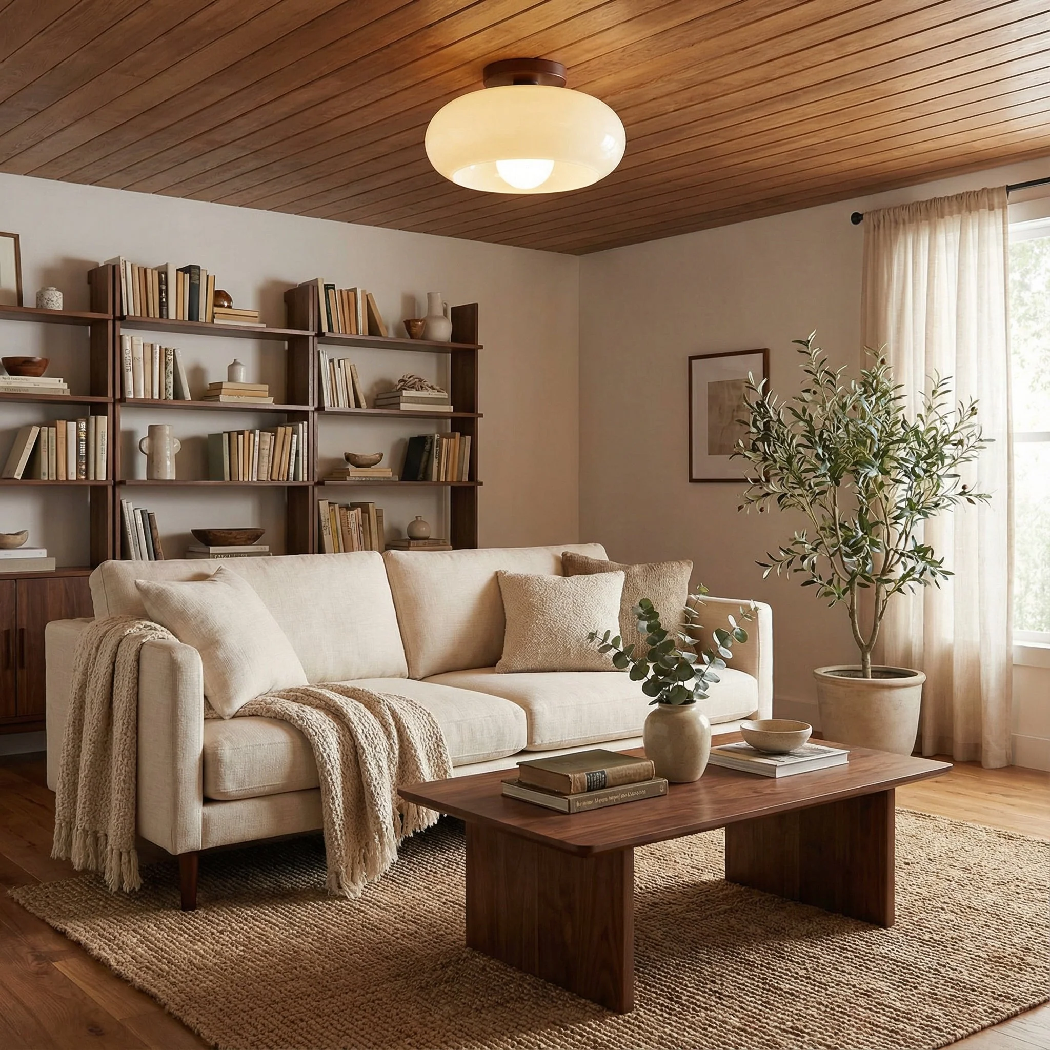 Cream Bauhaus Ceiling Light - Modern Minimalist Fixture - Image 2