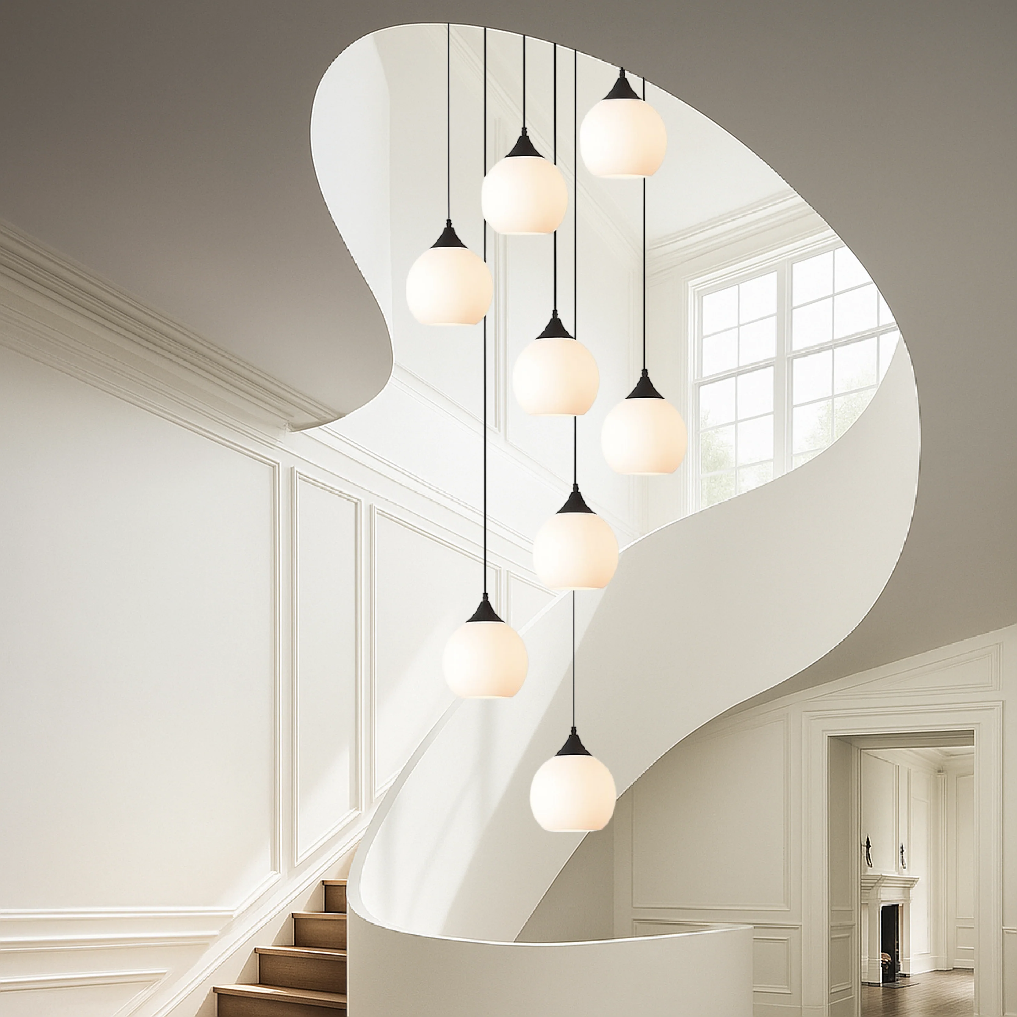 Crystal Staircase Chandelier Modern Pendant Light Fixture - Image 10