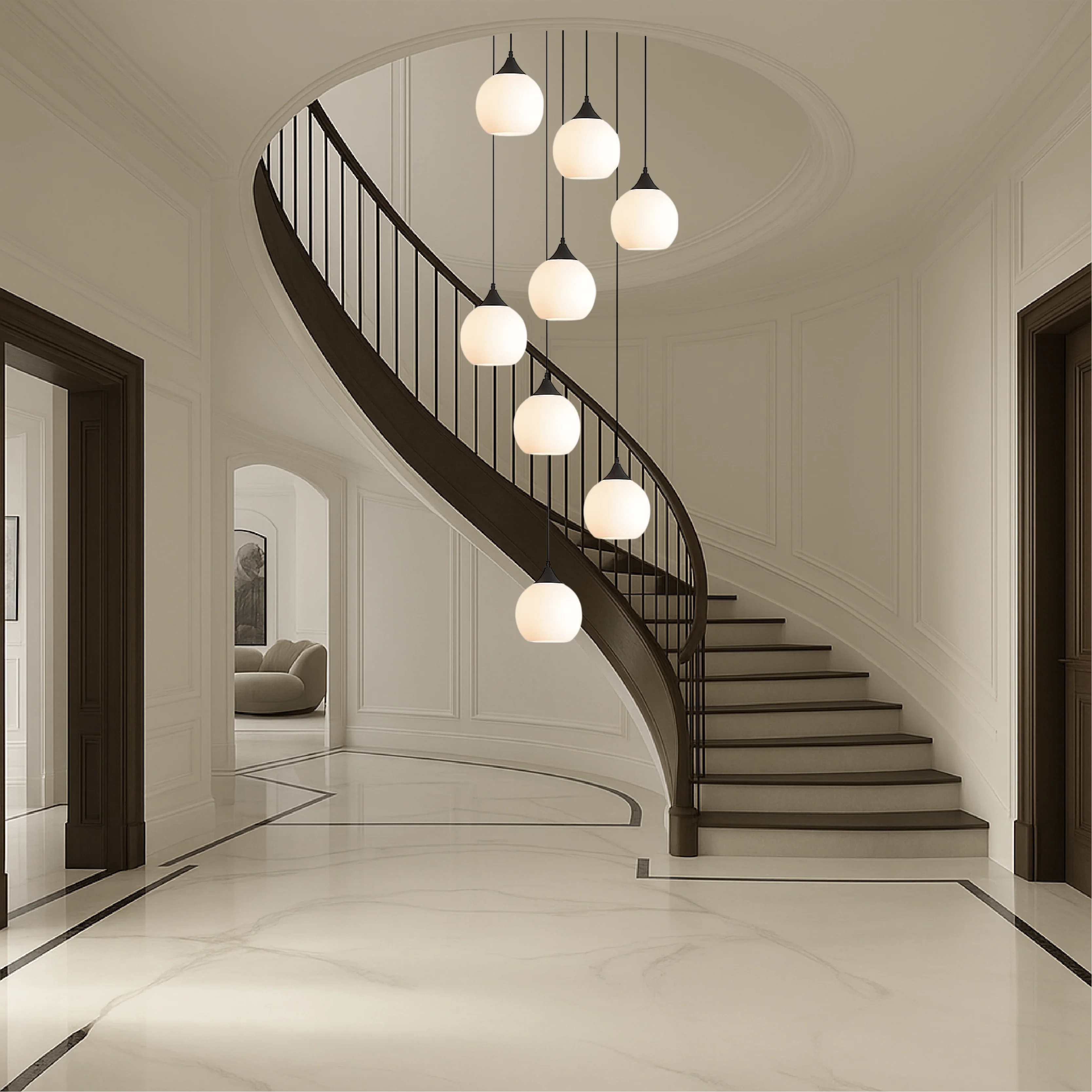 Crystal Staircase Chandelier Modern Pendant Light Fixture - Image 7