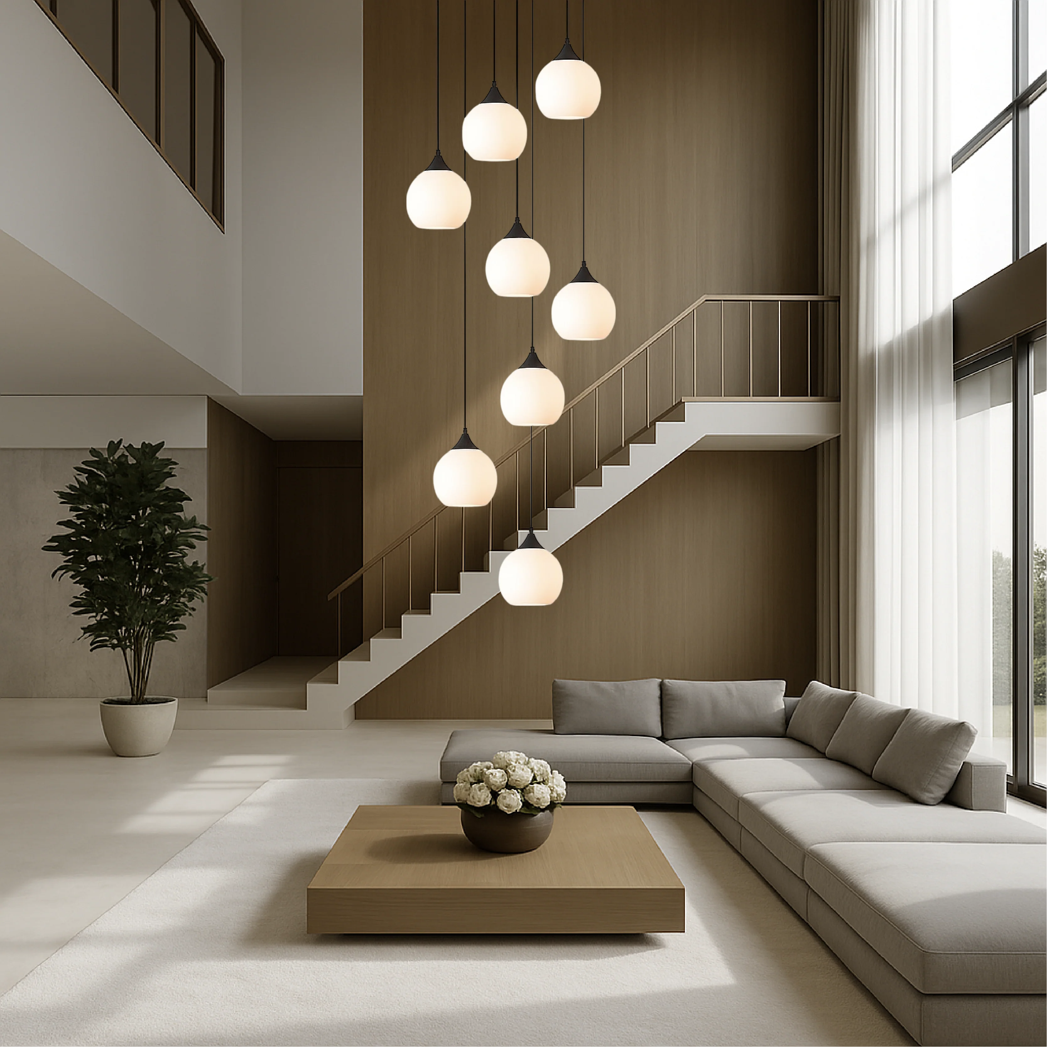 Crystal Staircase Chandelier Modern Pendant Light Fixture - Image 9