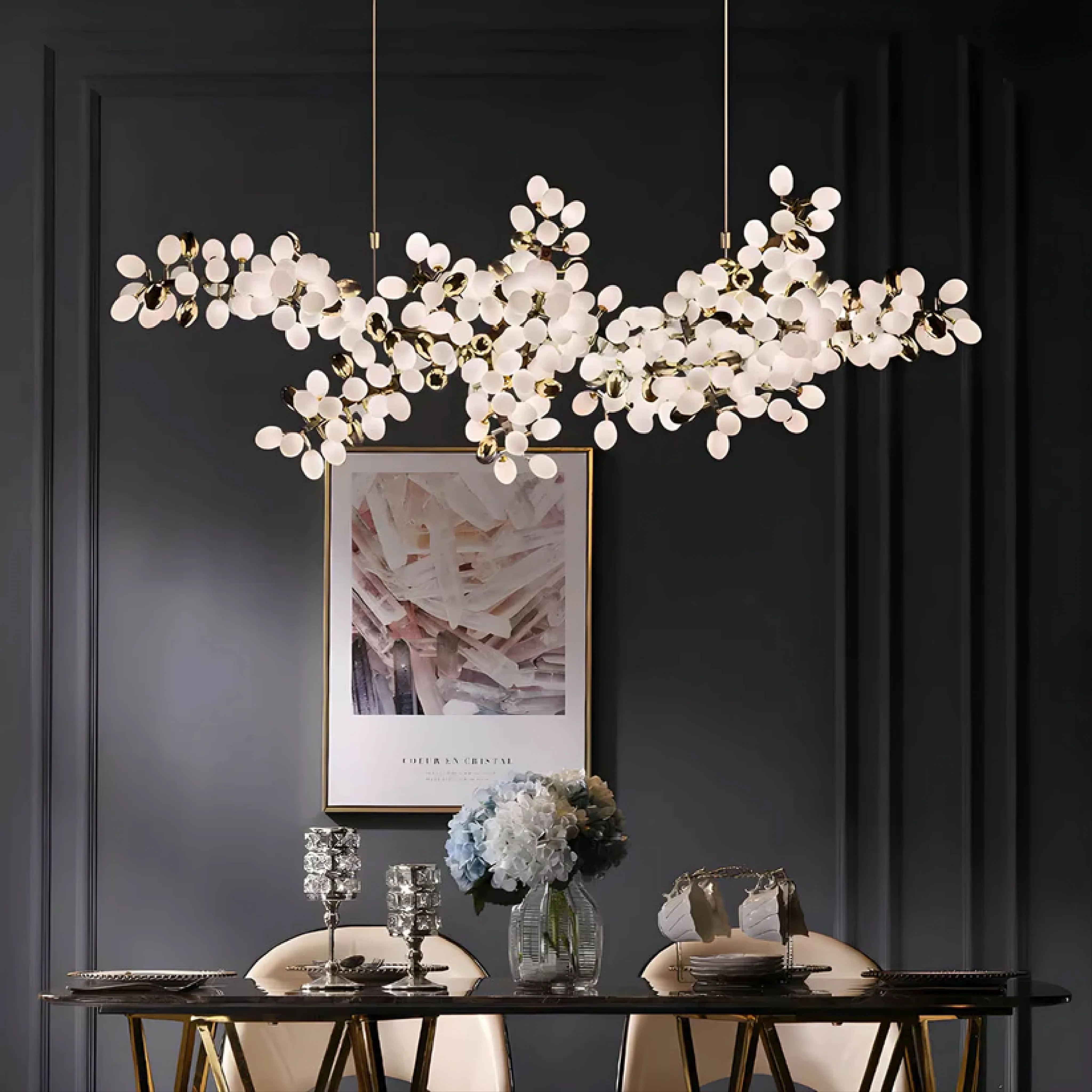 Crystal Tier Chandelier for Dining Room, Modern Pendant Light
