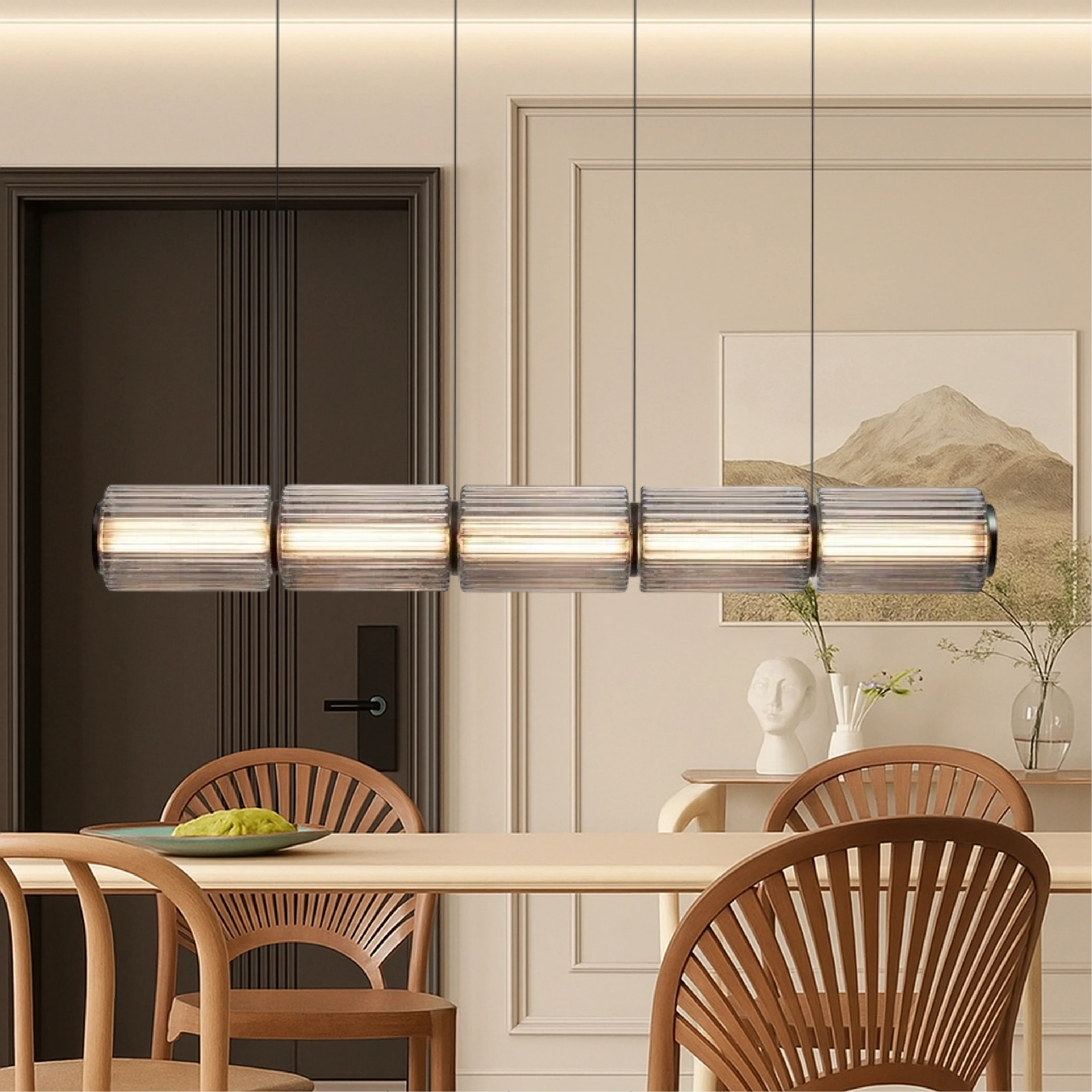 Cylinder Glass Pendant Light - Modern Minimalist Fixture