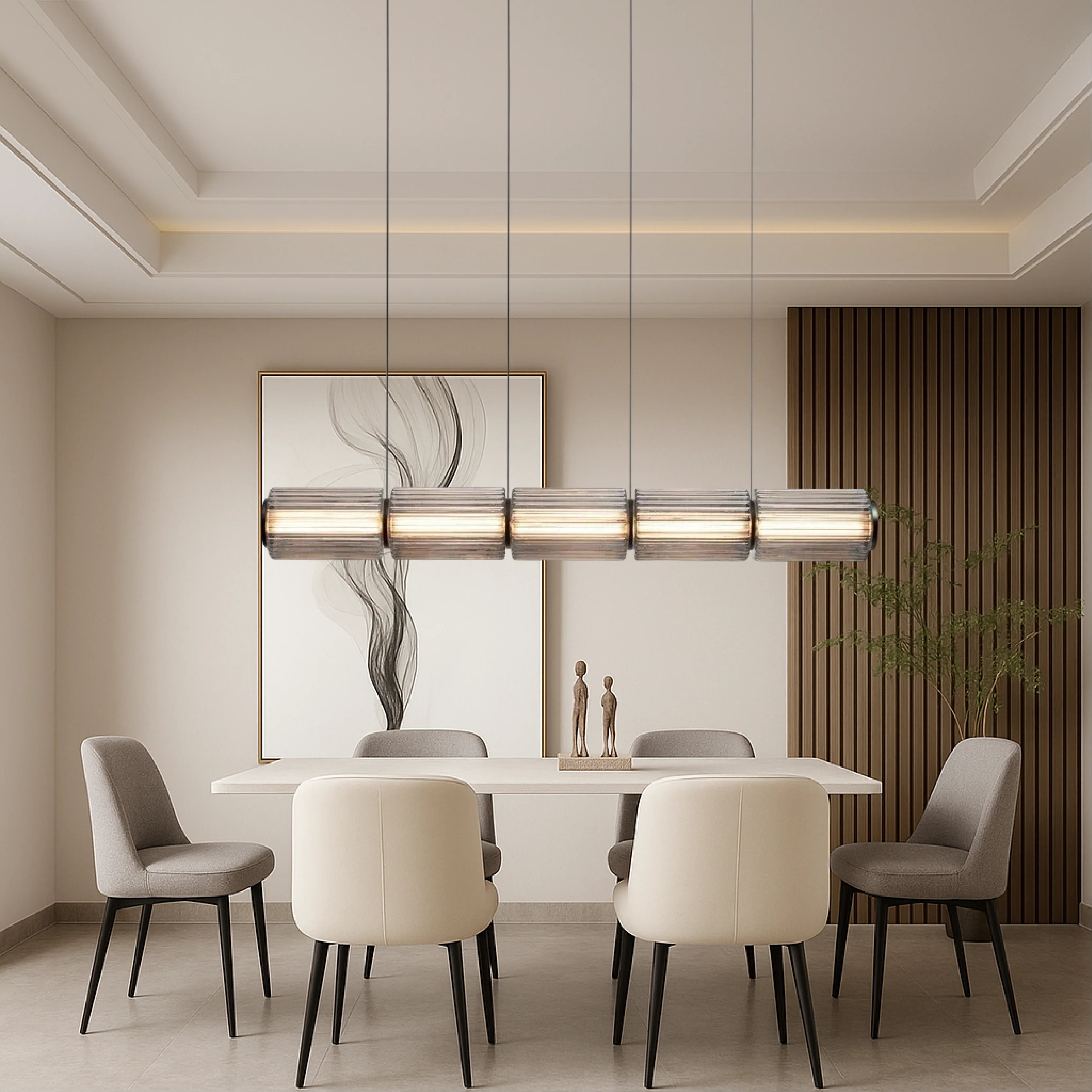Cylinder Glass Pendant Light - Modern Minimalist Fixture - Image 4
