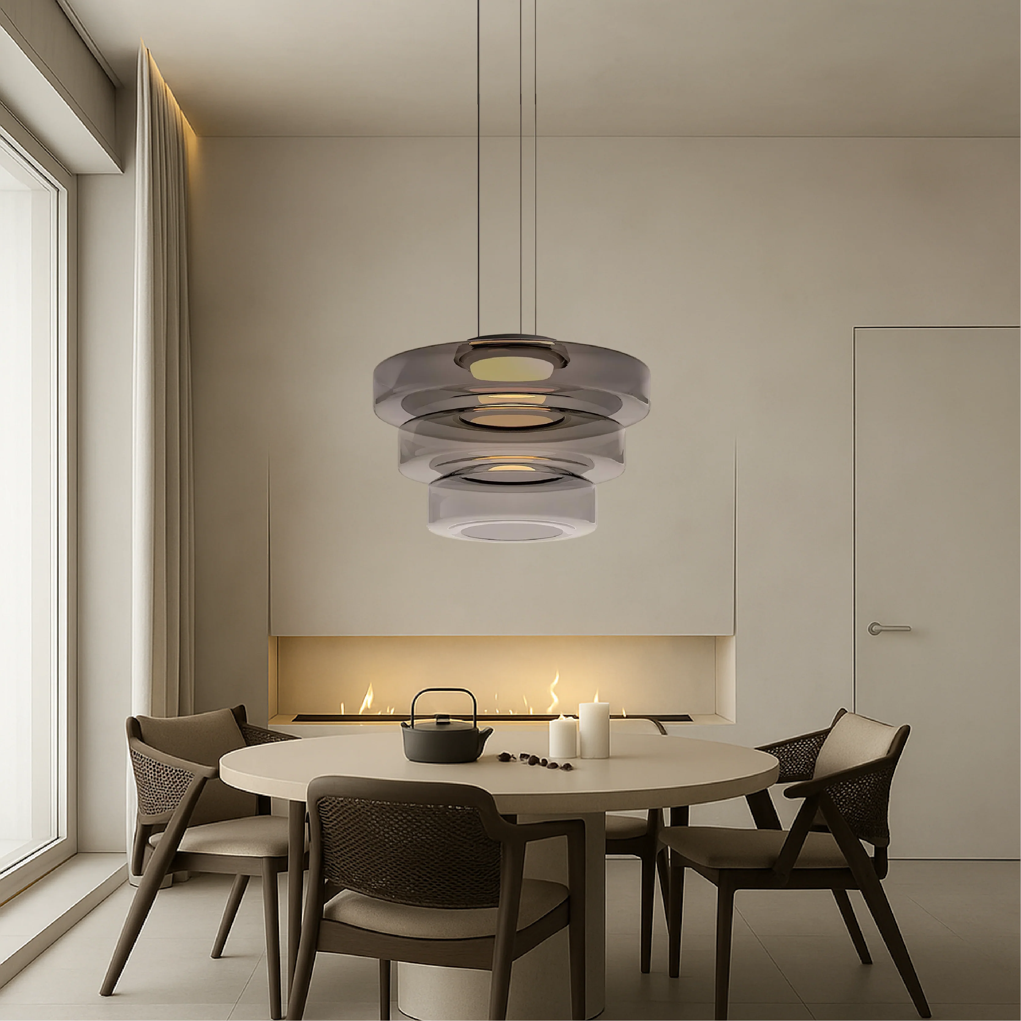Danish Glass Pendant Light - Bauhaus-Inspired Nordic Modern - Image 3