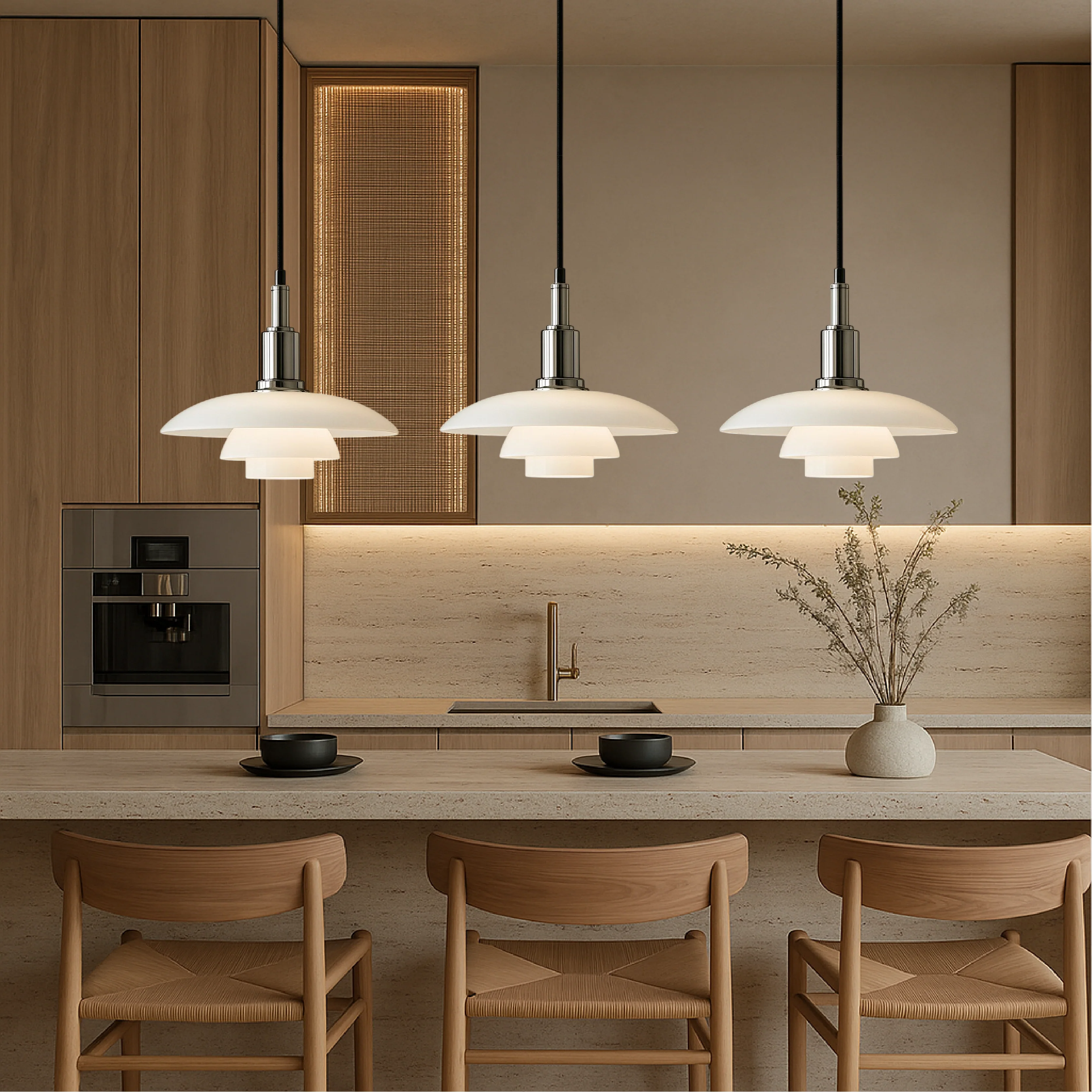 Danish Two- or Three-Head Pendant Light - Image 17