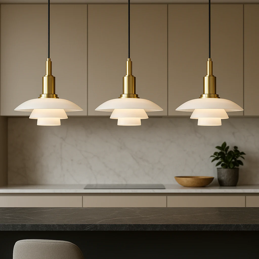 Danish Two- or Three-Head Pendant Light - Image 7