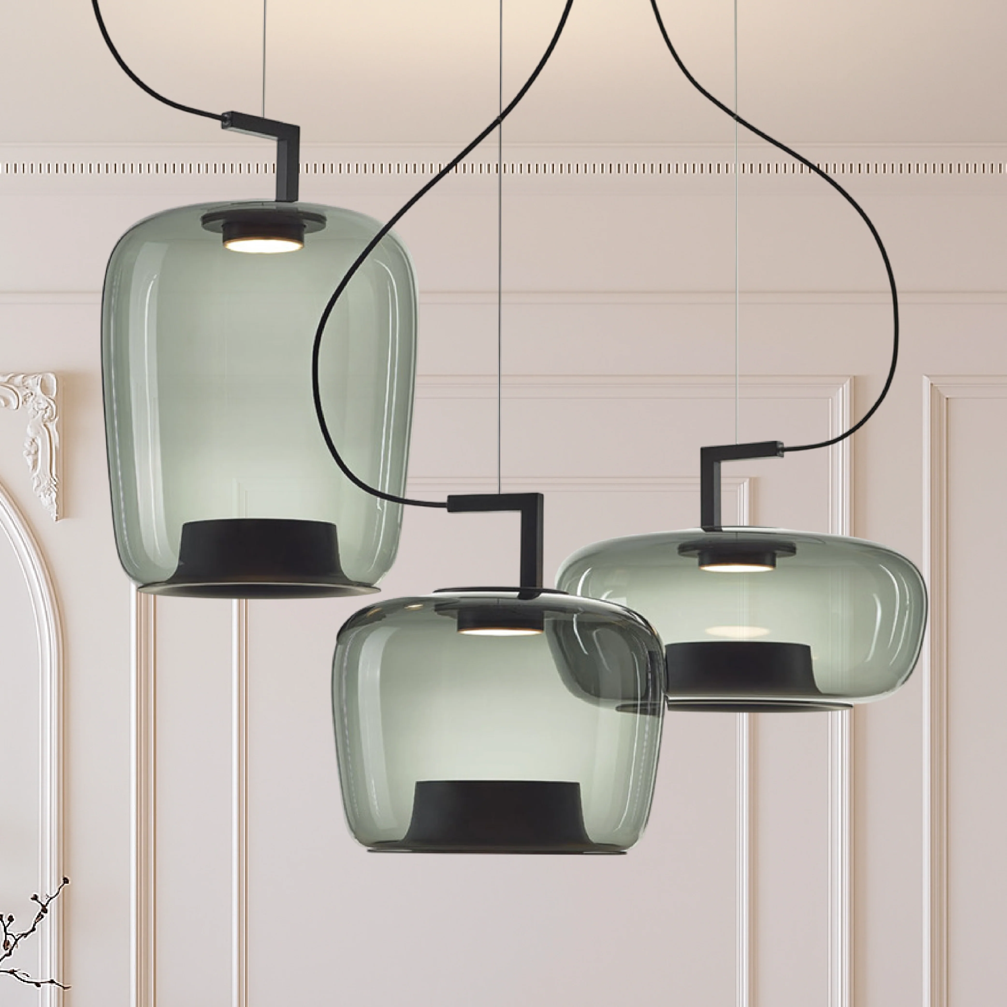 Dimmable Glass Pendant Light for Kitchen Island – Modern Clear Glass