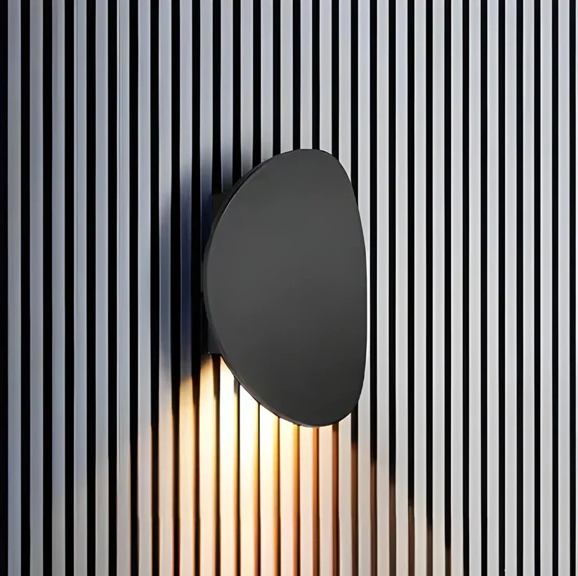 Disk Metal Wall Lamp - Modern Round Wall Sconce in Brushed Aluminum - Image 4