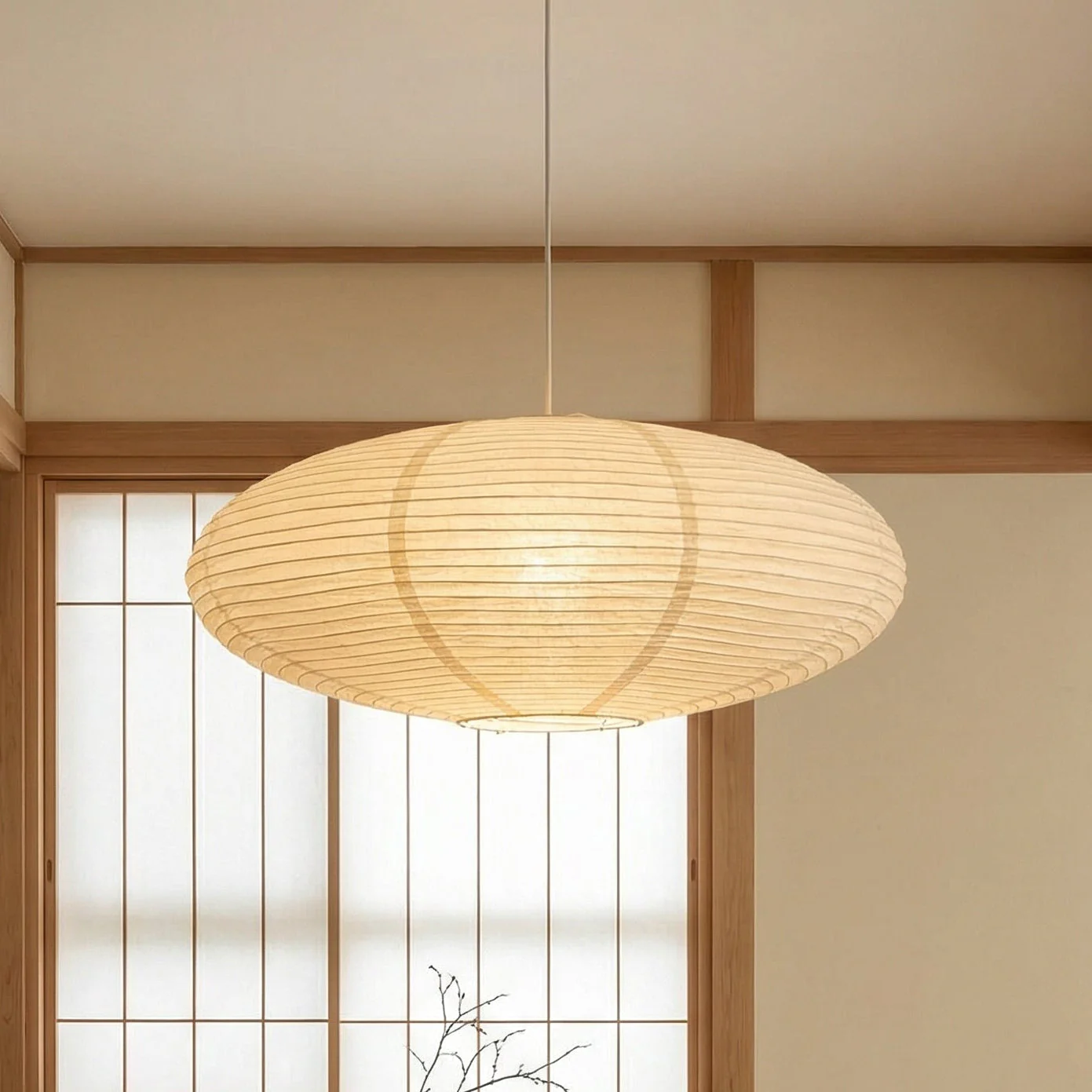 Eco Paper Pendant Lamp Soft Ambient Ceiling Light - Image 10