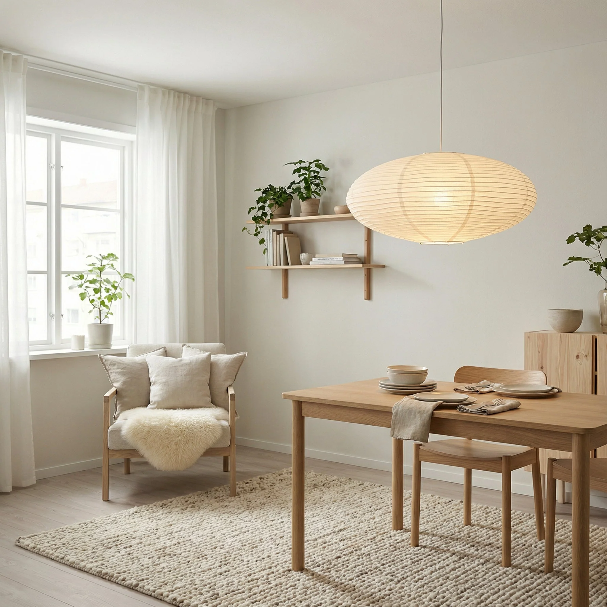 Eco Paper Pendant Lamp Soft Ambient Ceiling Light - Image 3