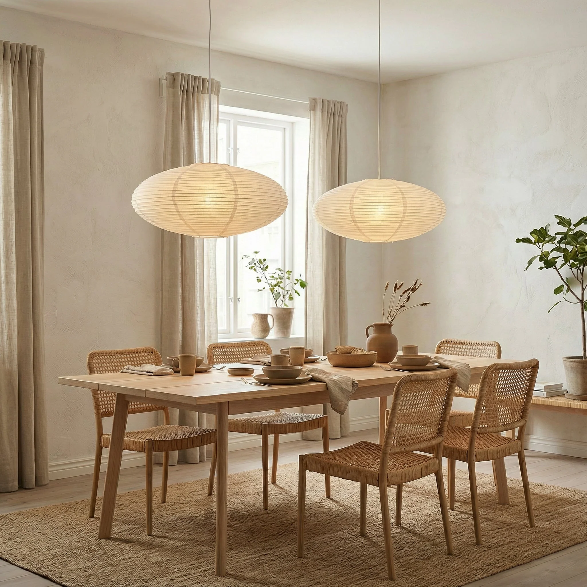 Eco Paper Pendant Lamp Soft Ambient Ceiling Light - Image 4