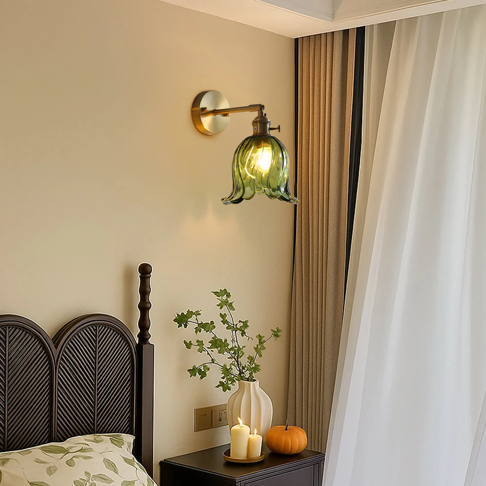 Flower Glass Wall Light - Elegant Floral Sconce - Image 6