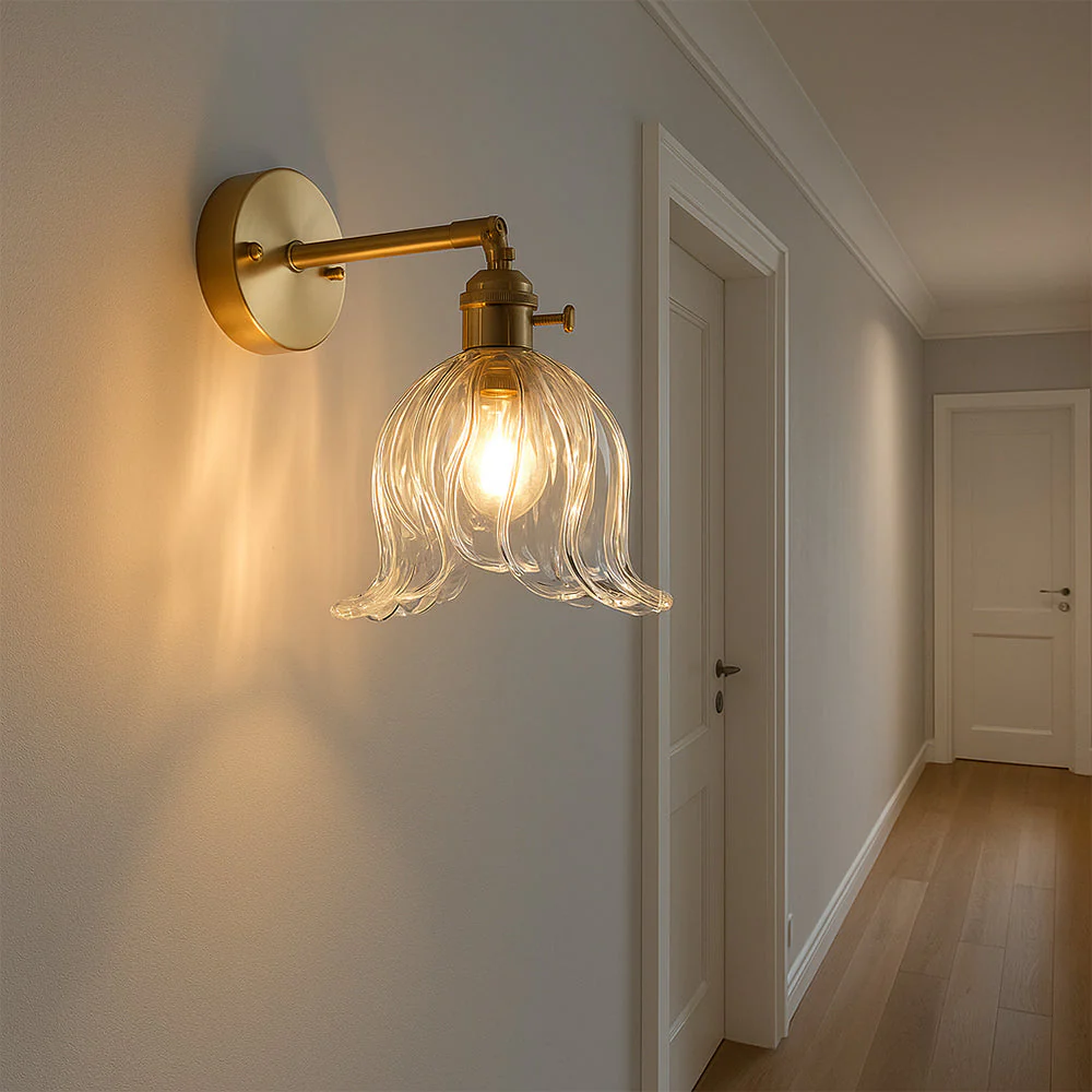 Flower Glass Wall Light - Elegant Floral Sconce - Image 7