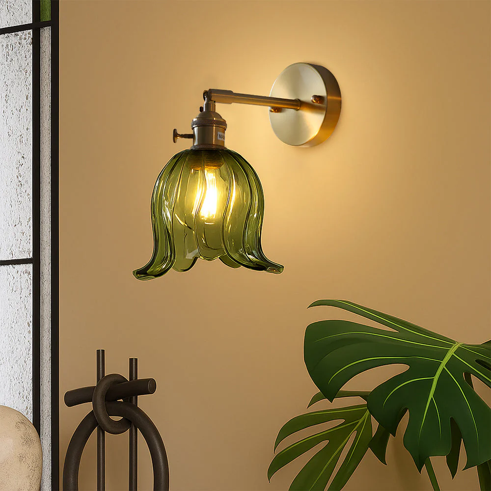 Flower Glass Wall Light - Elegant Floral Sconce - Image 8