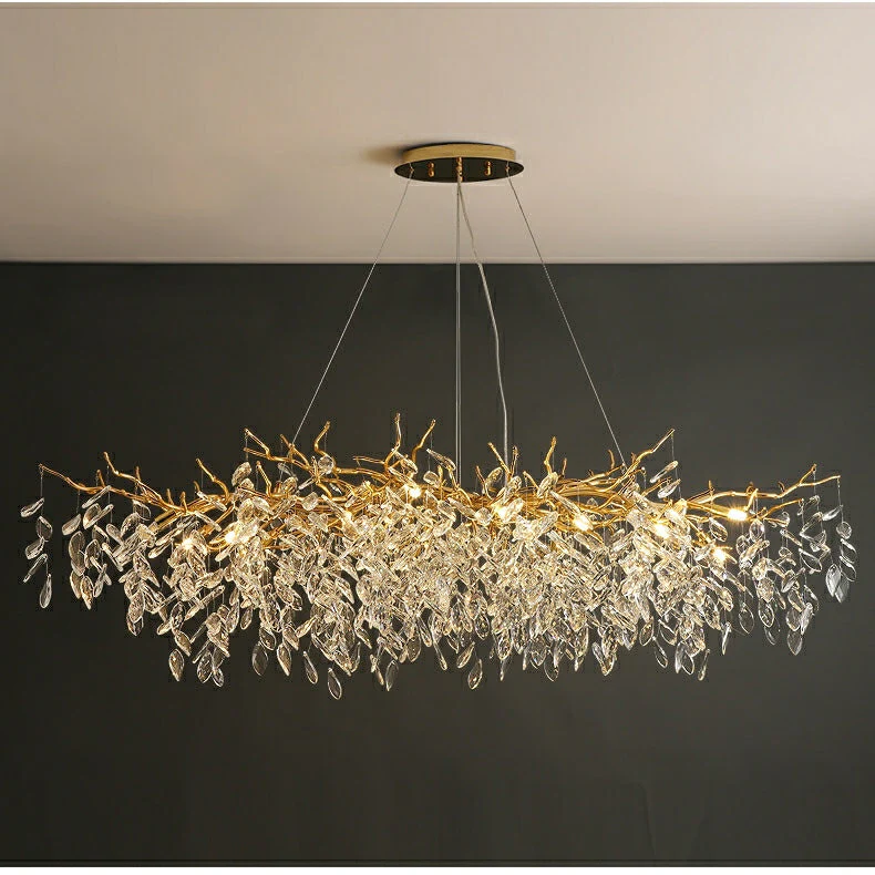 French-Inspired Glass Chandelier with Crystal Droplets - Image 8