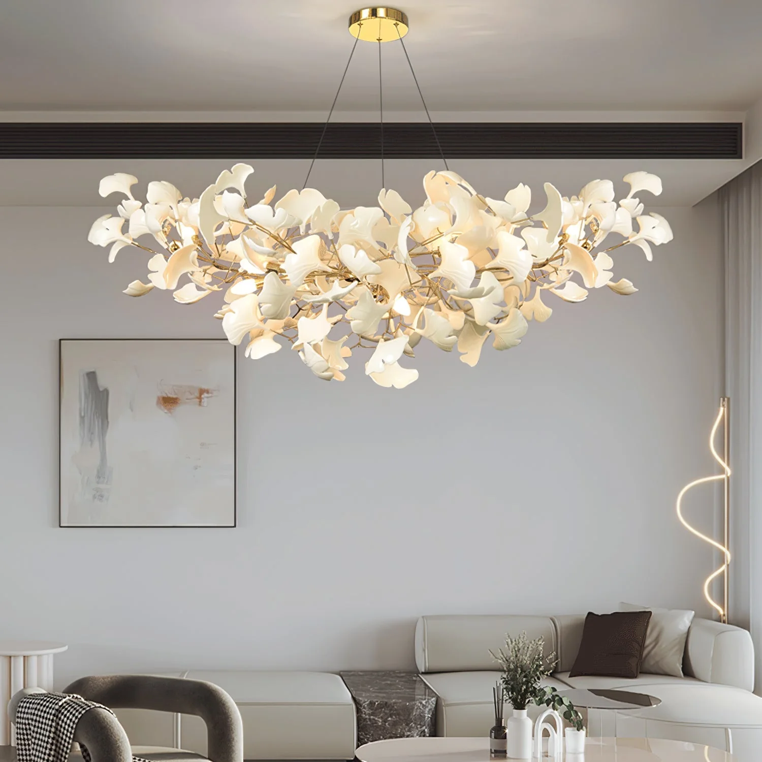 Ginkgo Leaf Chandelier - Modern Pendant Light, Handcrafted - Image 2