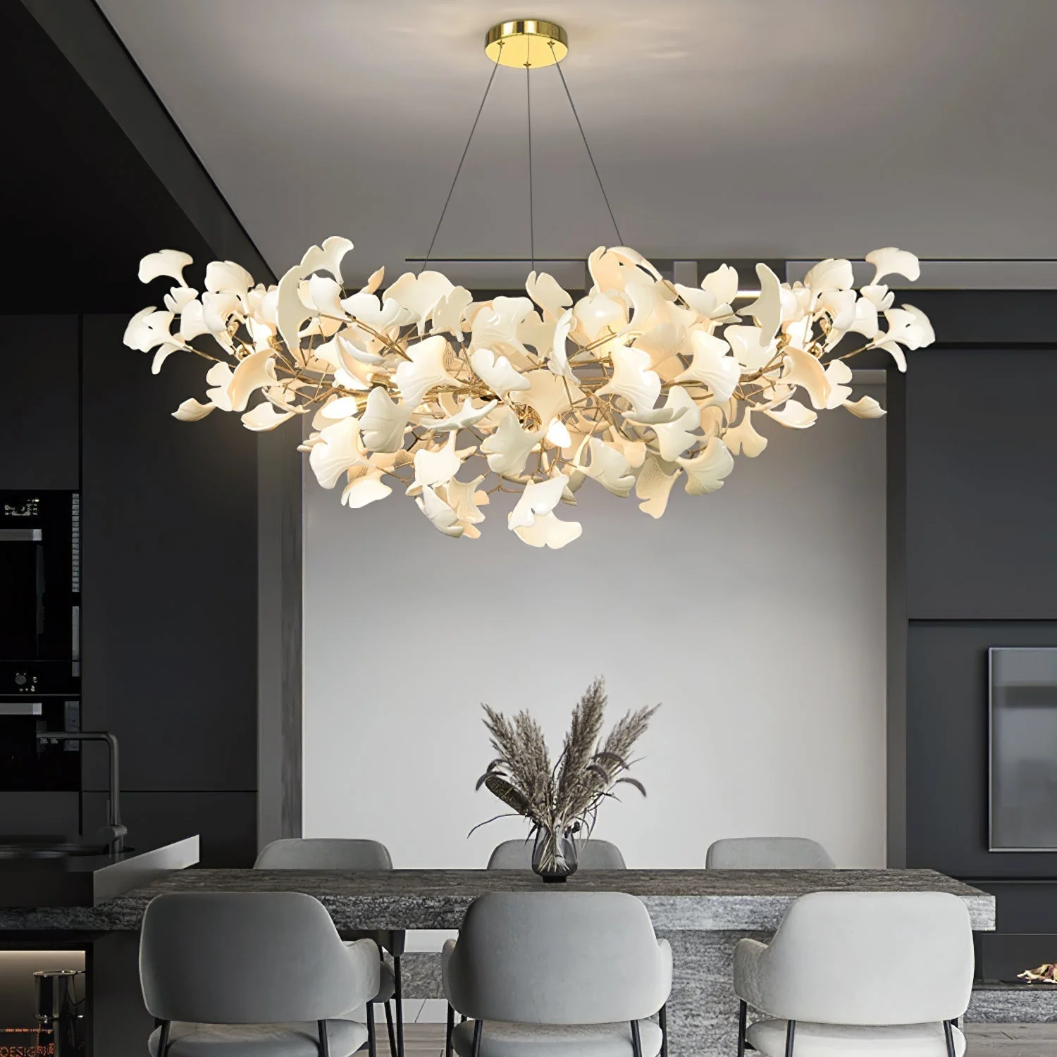 Ginkgo Leaf Chandelier - Modern Pendant Light, Handcrafted - Image 21