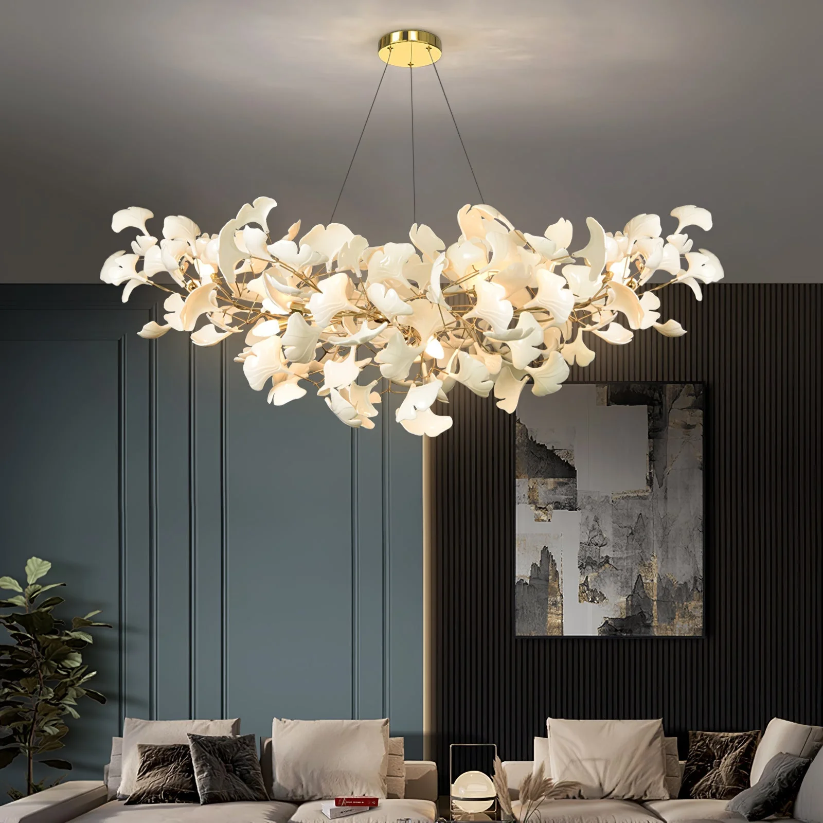Ginkgo Leaf Chandelier - Modern Pendant Light, Handcrafted - Image 6