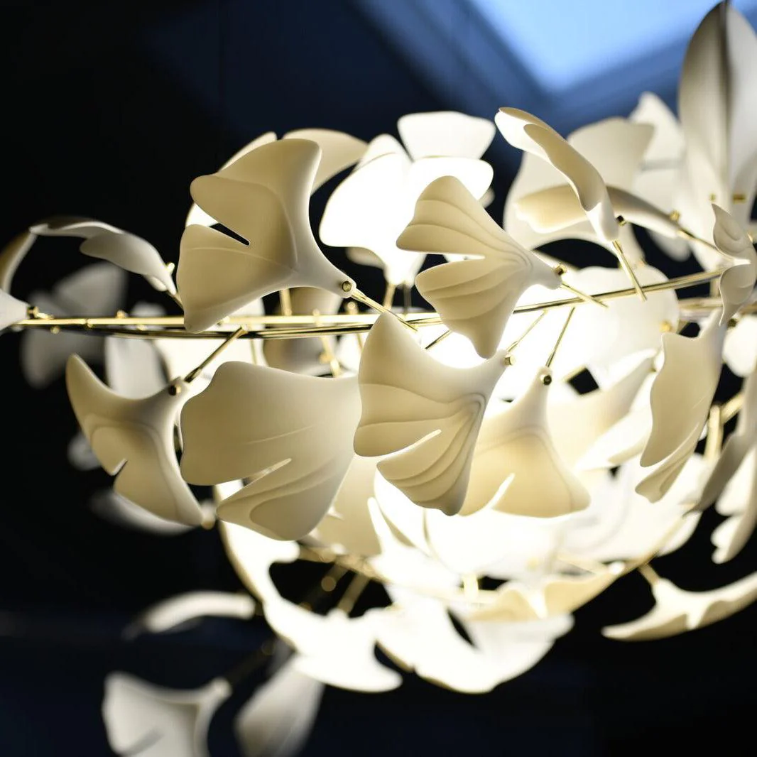 Ginkgo Leaf Chandelier - Modern Pendant Light, Handcrafted - Image 9