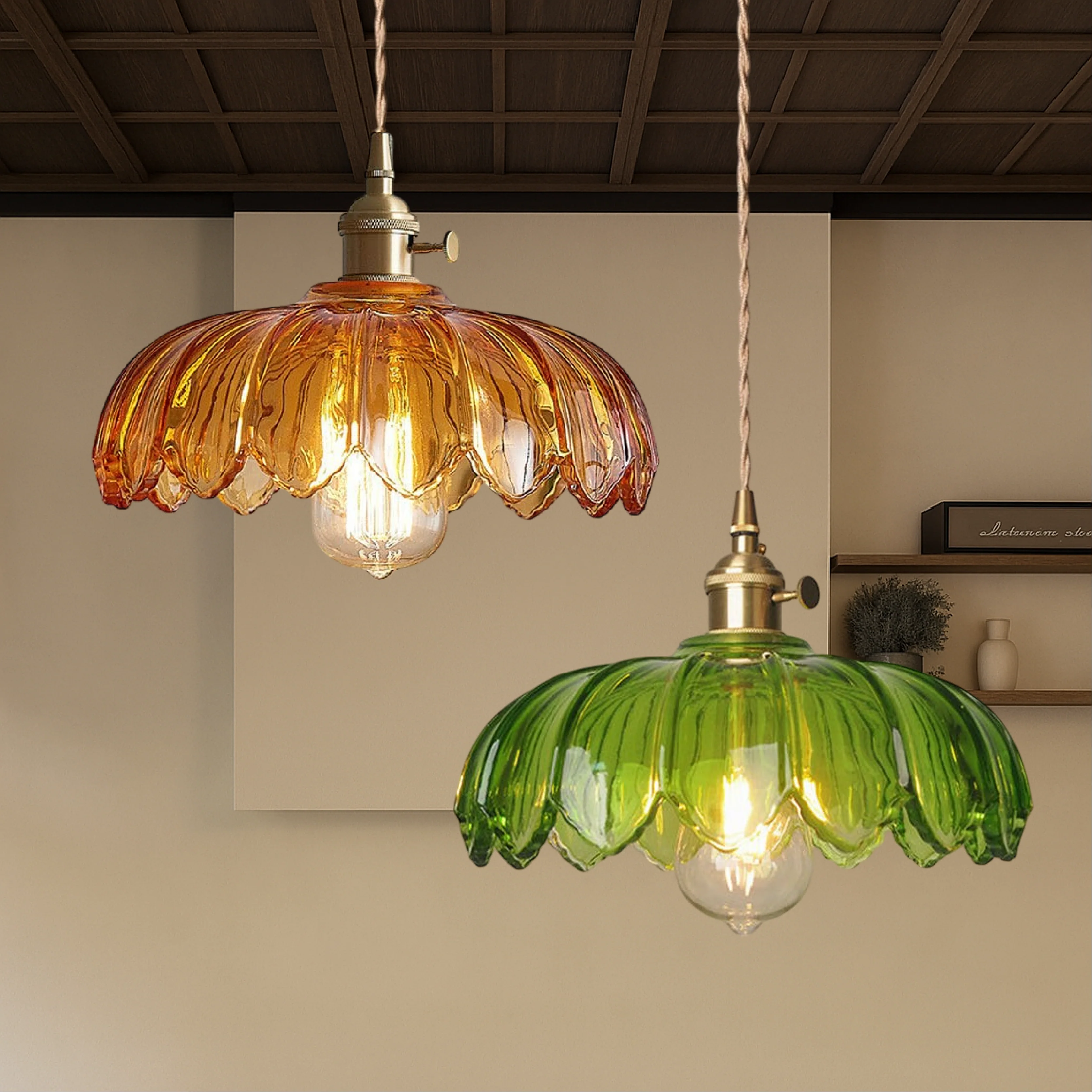 Glass Flower Pendant Light - Handcrafted Bloom with Soft Glow - Image 3