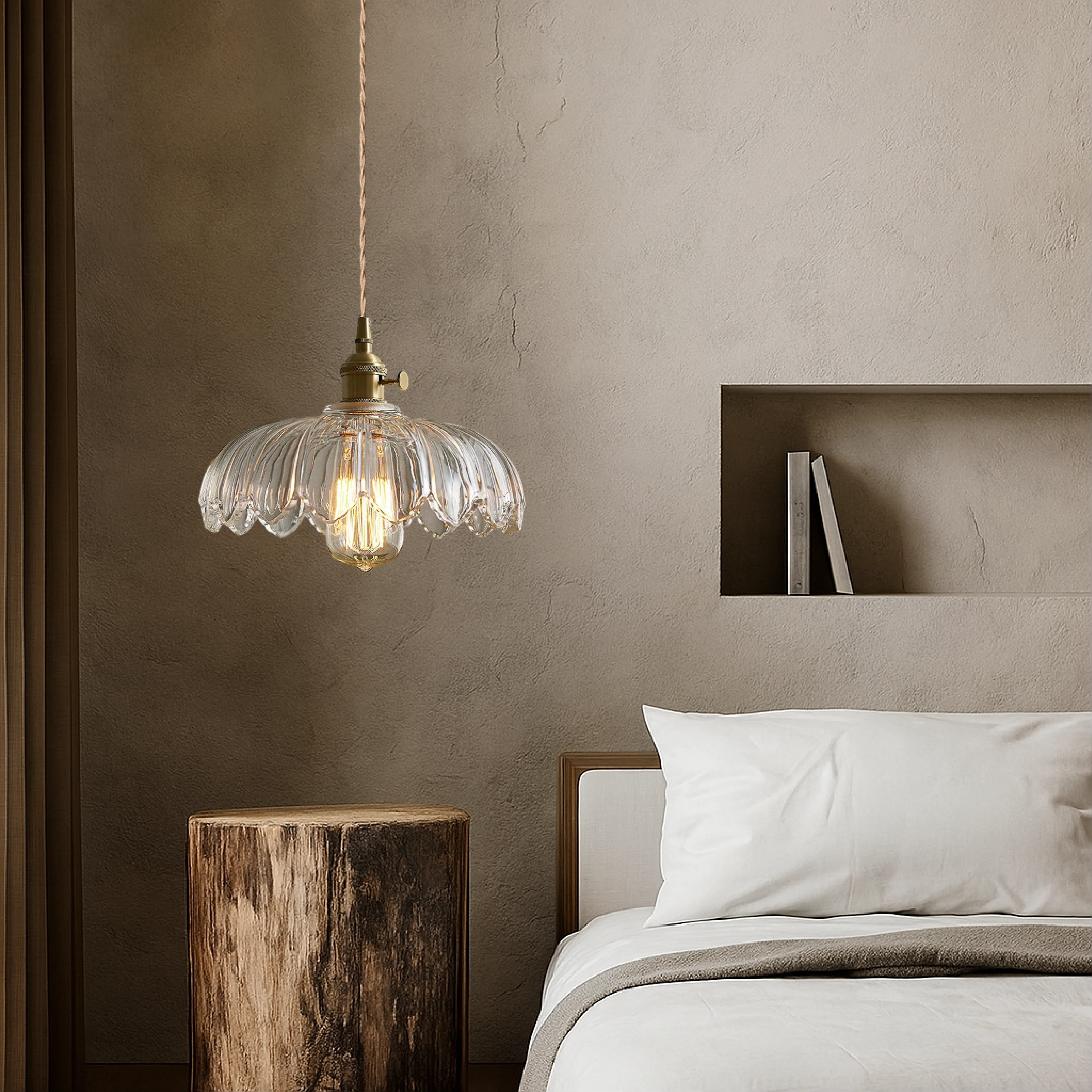 Glass Flower Pendant Light - Handcrafted Bloom with Soft Glow - Image 4
