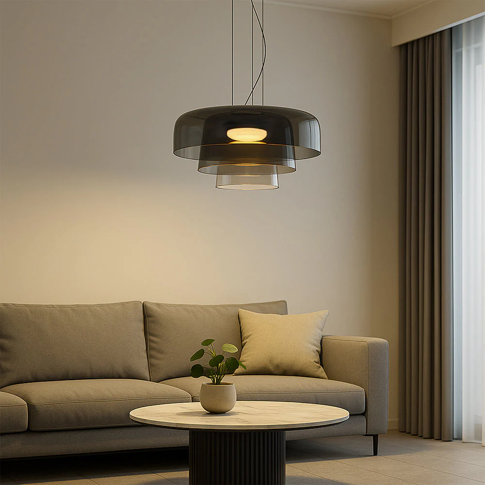 Glass Pendant Light - Modern Clear Fixture for Kitchen Island - Image 2