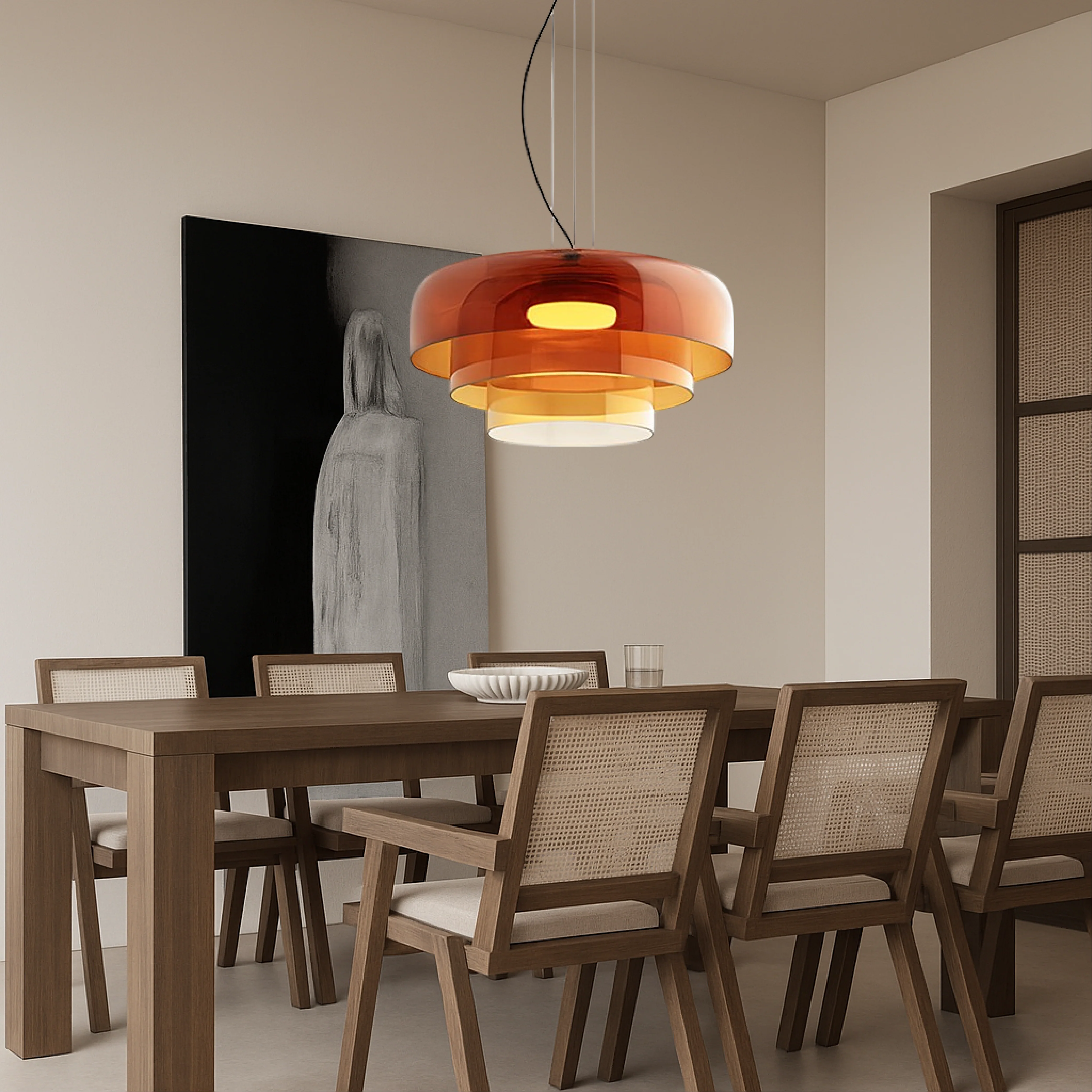 Glass Pendant Light - Modern Clear Fixture for Kitchen Island - Image 3