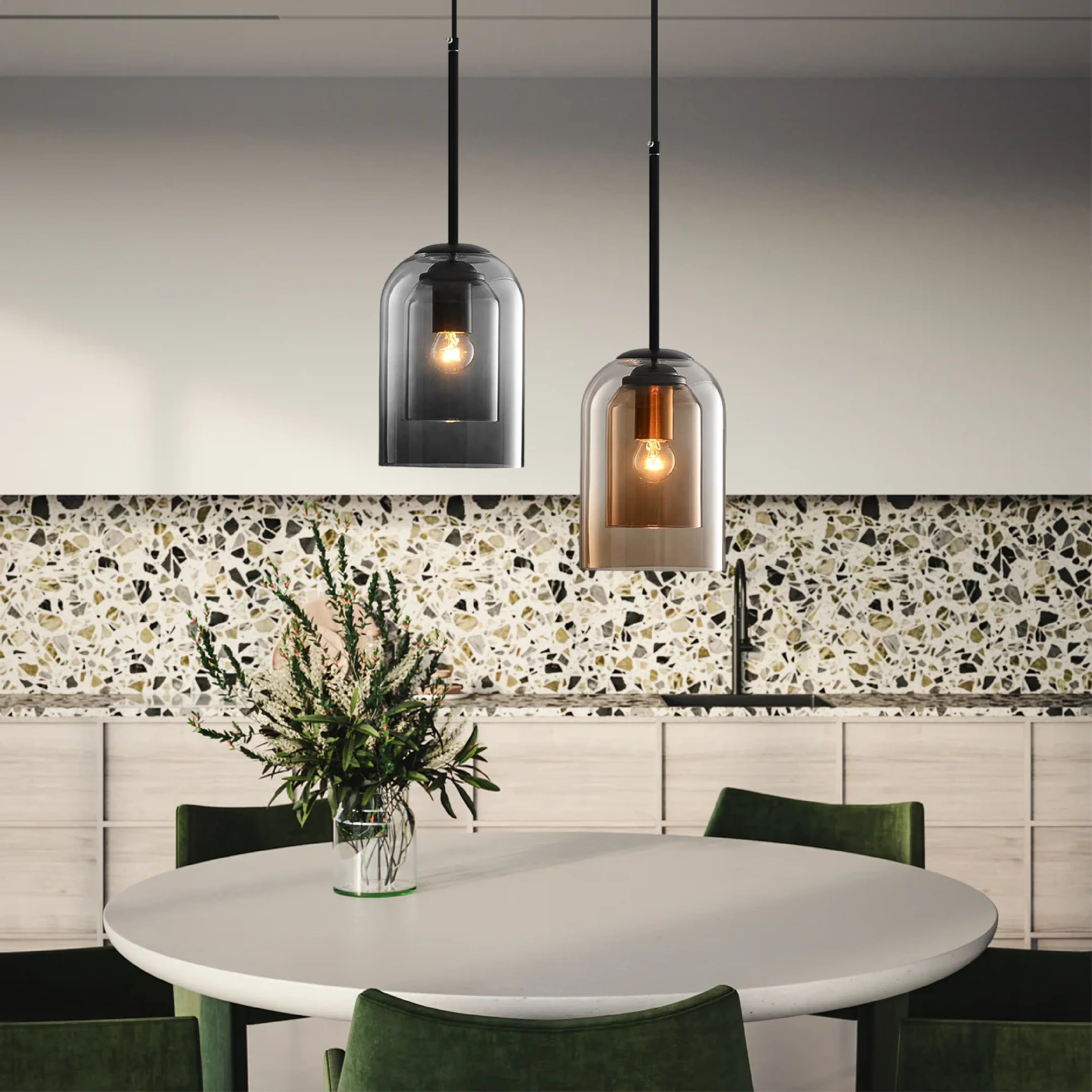 Hand-Blown Glass Pendant Light for Modern Kitchens