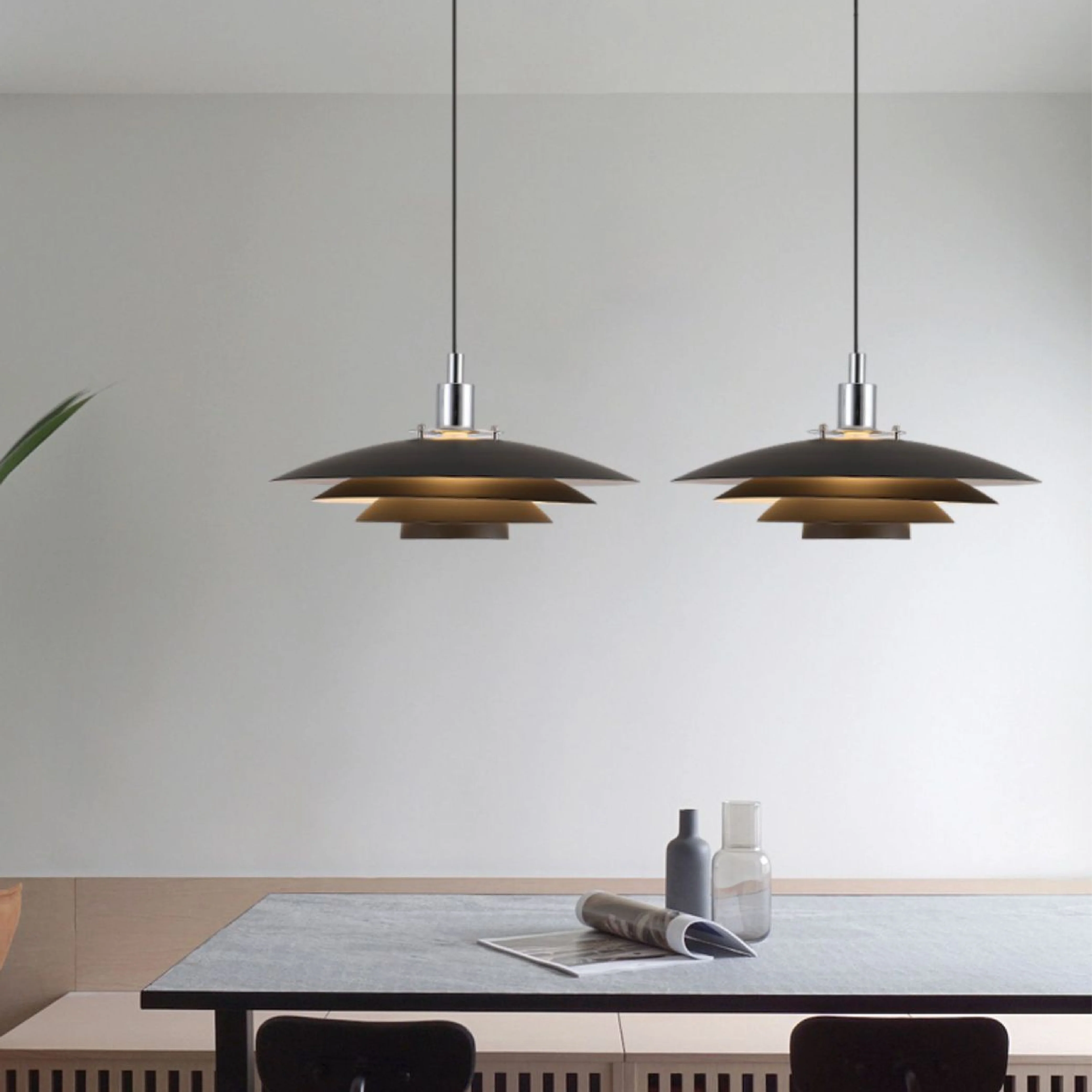 Layered Metal Pendant Light - Modern Industrial Ceiling Fixture - Image 3