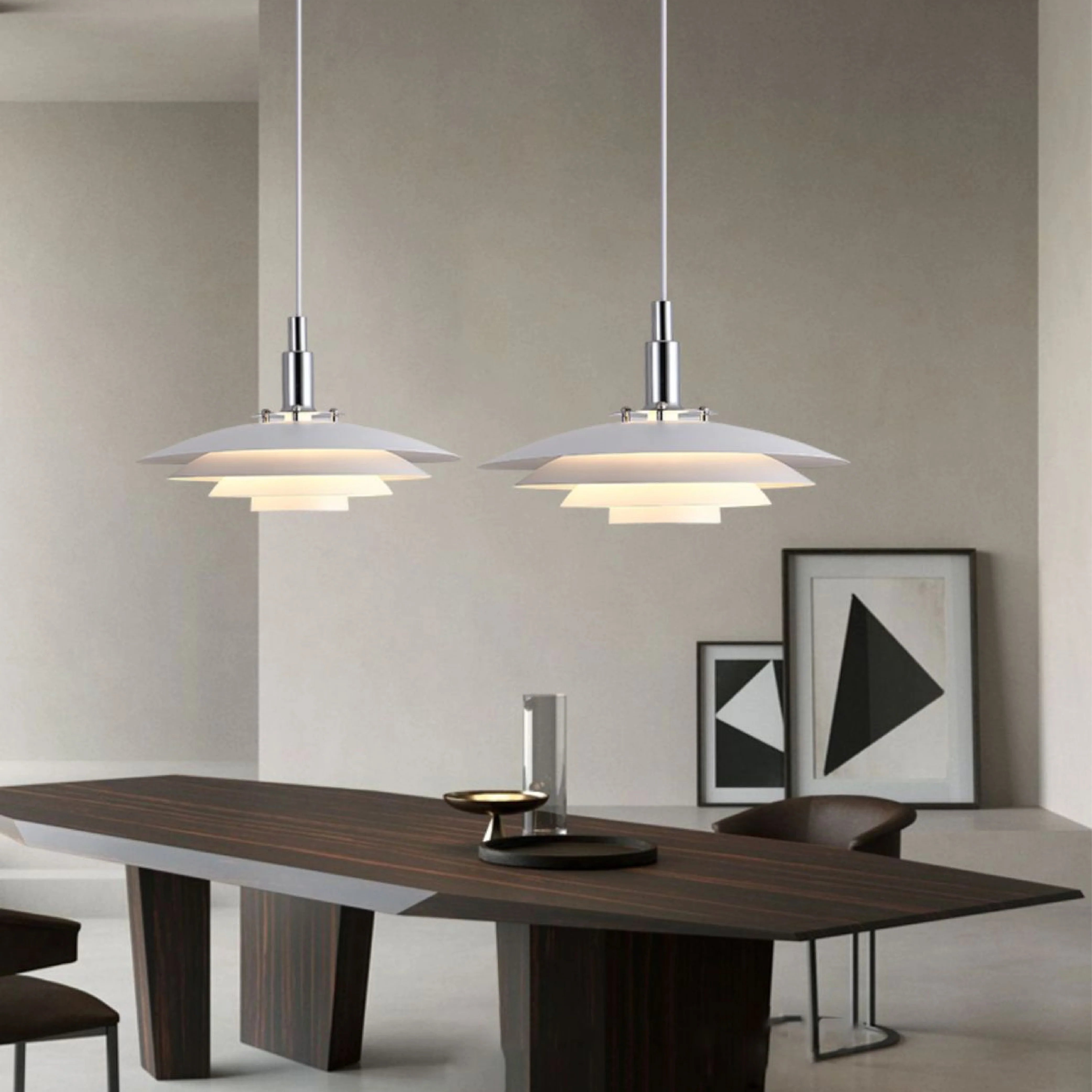 Layered Metal Pendant Light - Modern Industrial Ceiling Fixture - Image 4